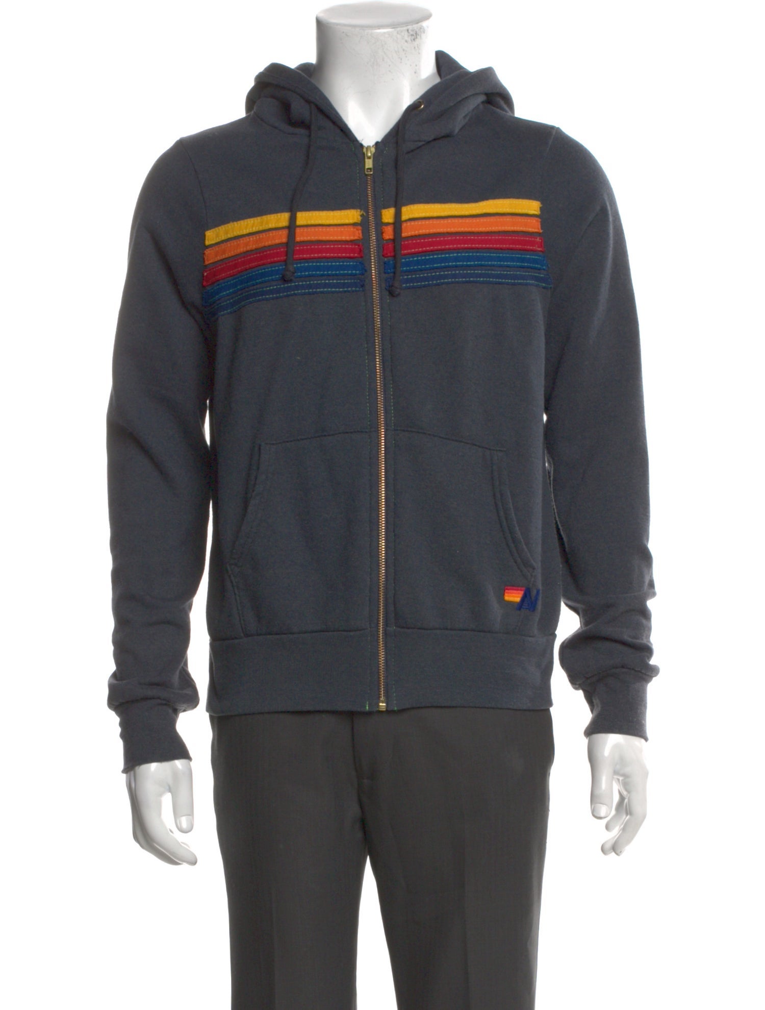 Aviator Nation Striped V-Neck Hoodie