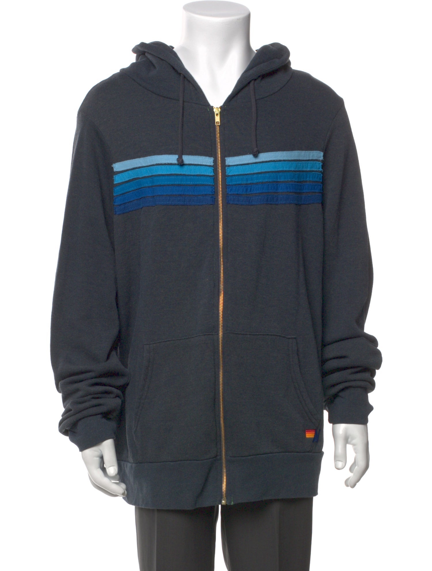 Aviator Nation Striped Crew Neck Hoodie