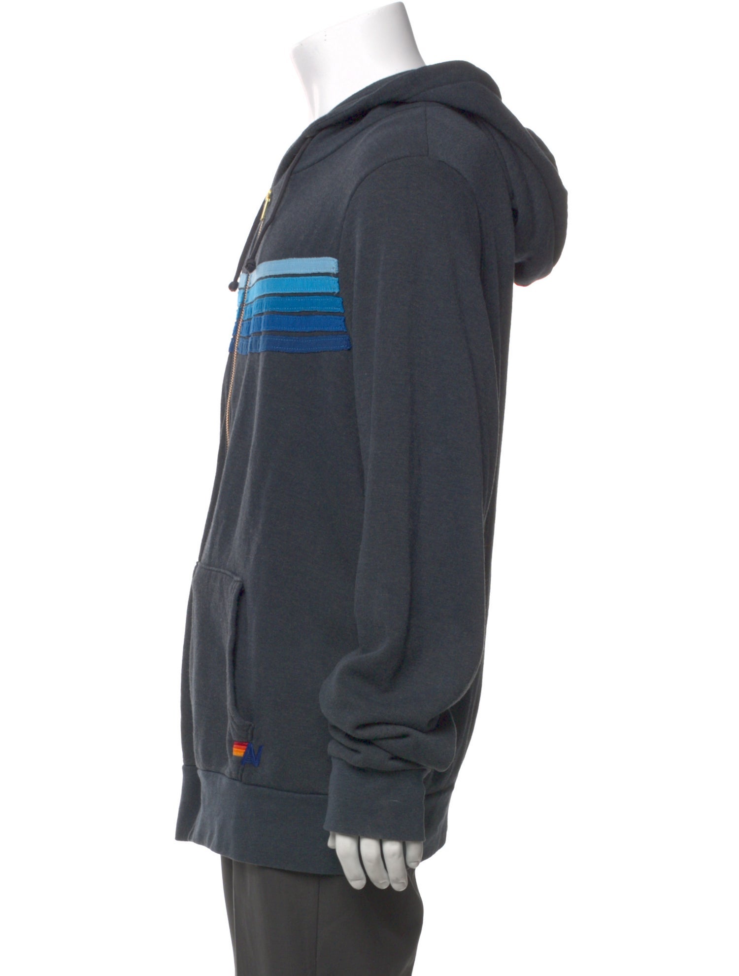 Aviator Nation Striped Crew Neck Hoodie