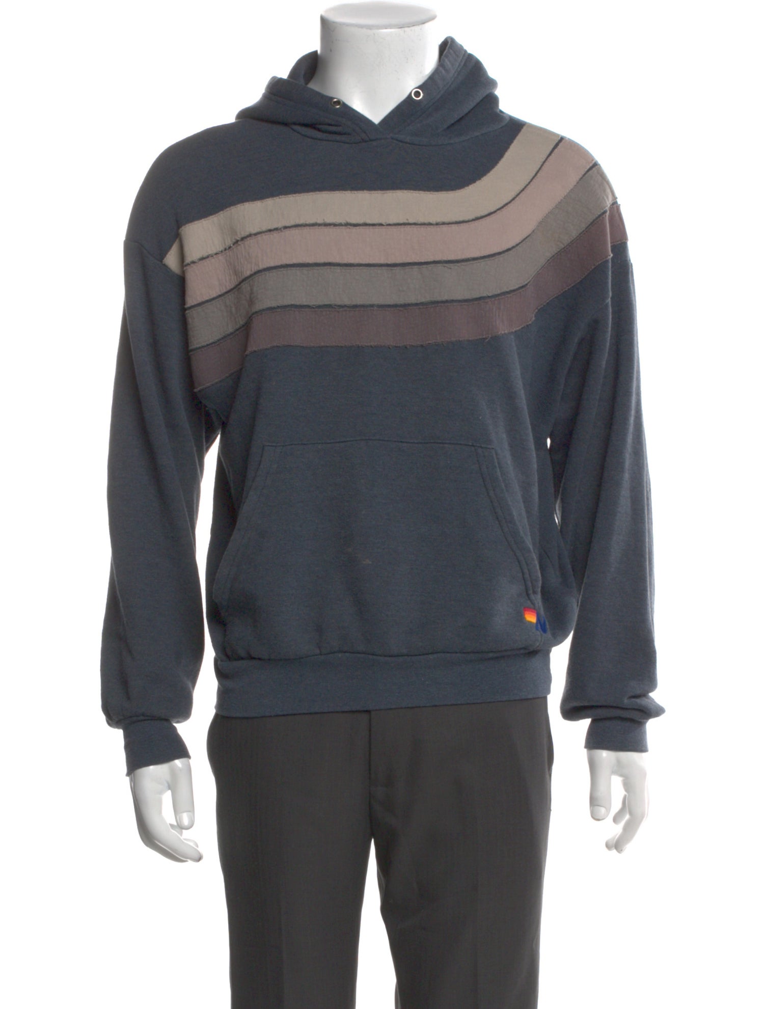 Aviator Nation Striped Crew Neck Hoodie