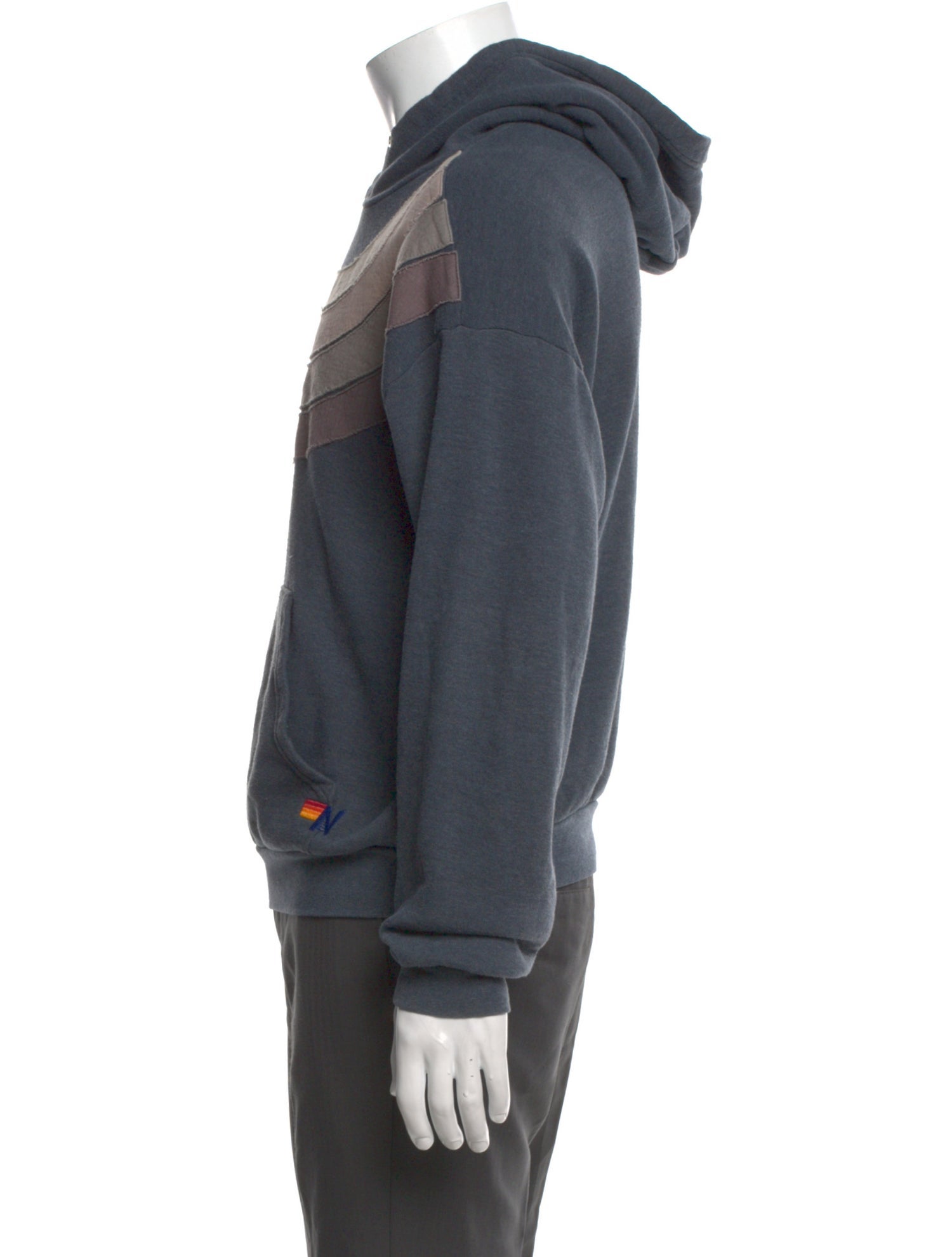 Aviator Nation Striped Crew Neck Hoodie