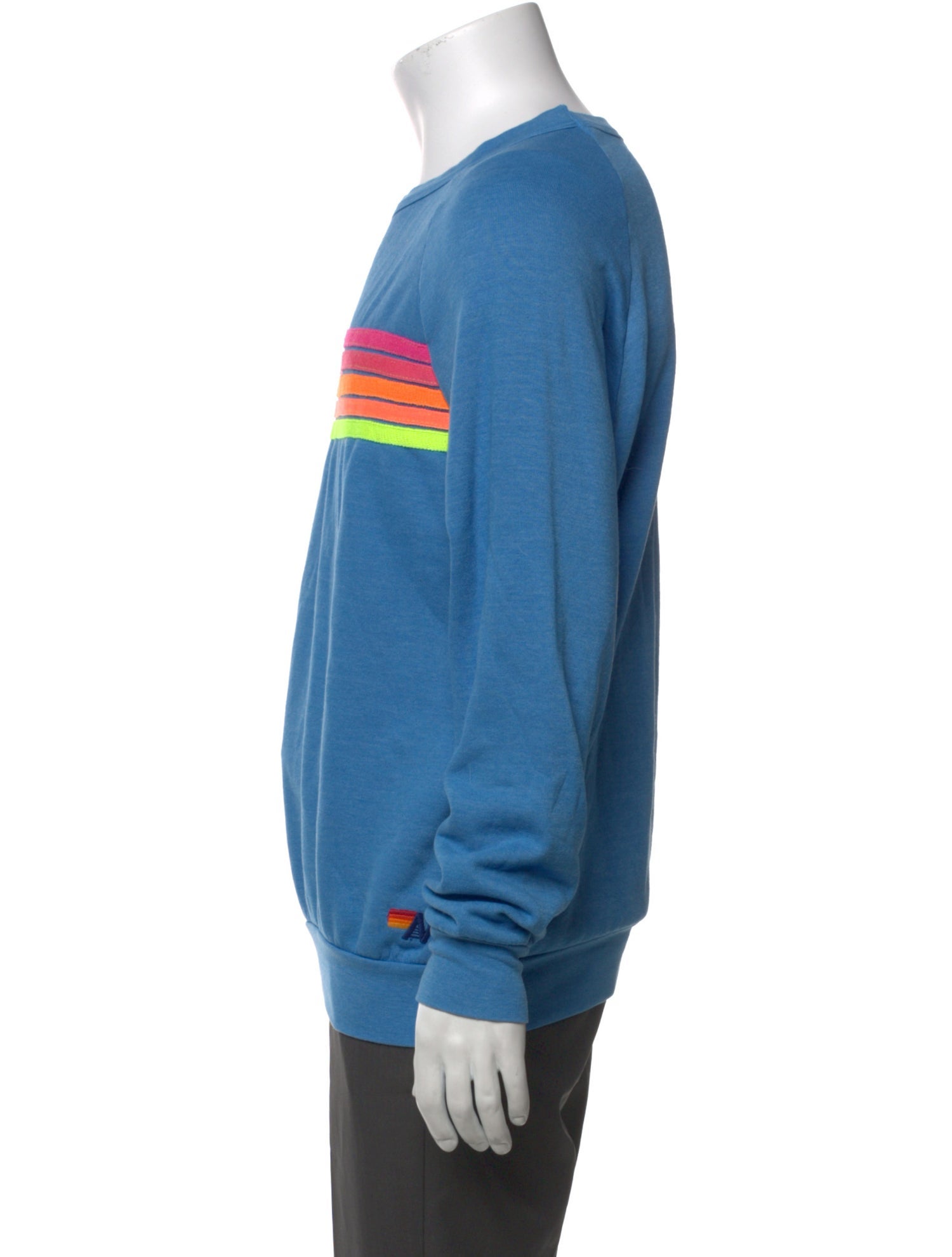 Aviator Nation Striped Crew Neck Sweatshirt
