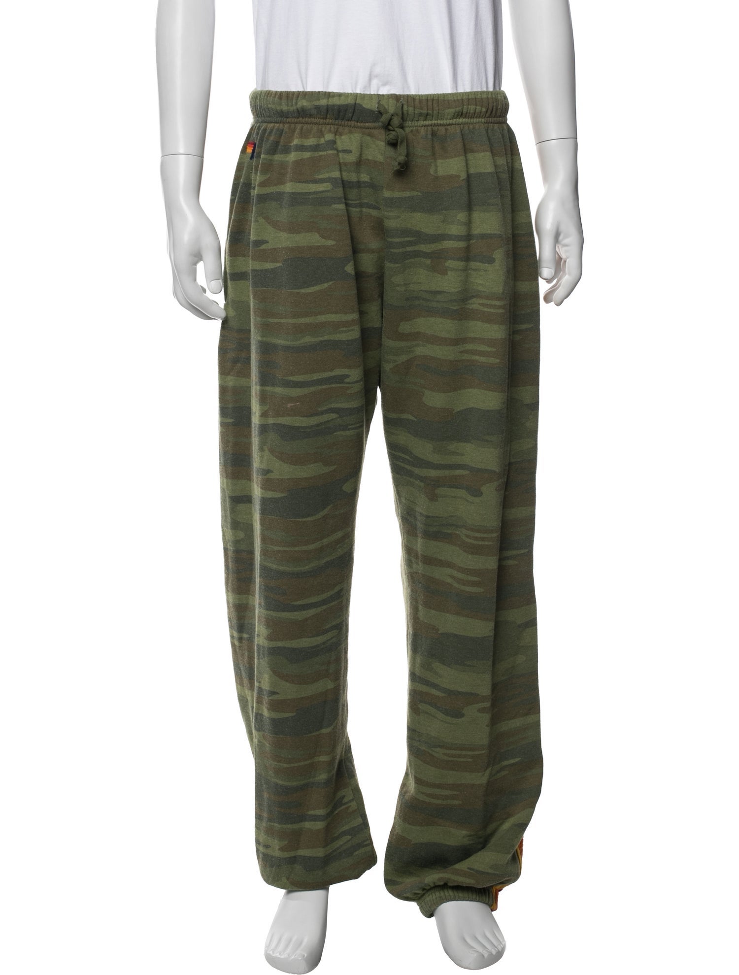 Aviator Nation Camouflage Print Embroidered Accent Lounge Bottoms