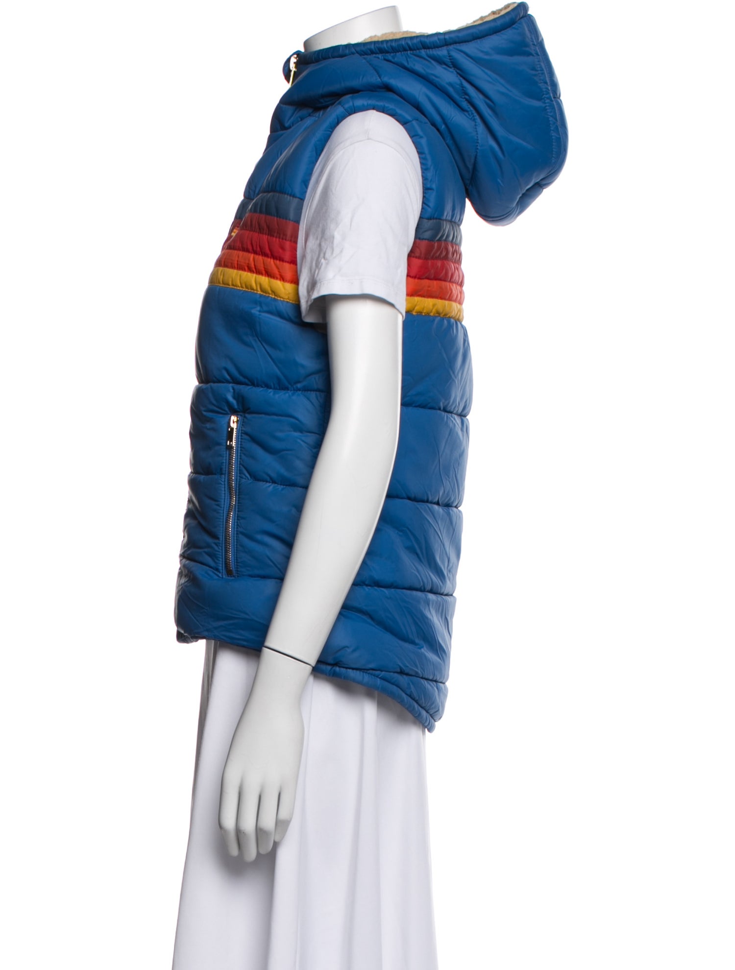 Aviator Nation Nylon Striped Down Coat