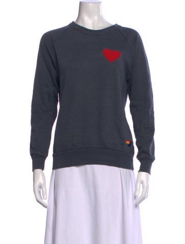 Pre-owned Aviator Nation Graphic Print Crew Neck Sweatshirt In Blue/grey