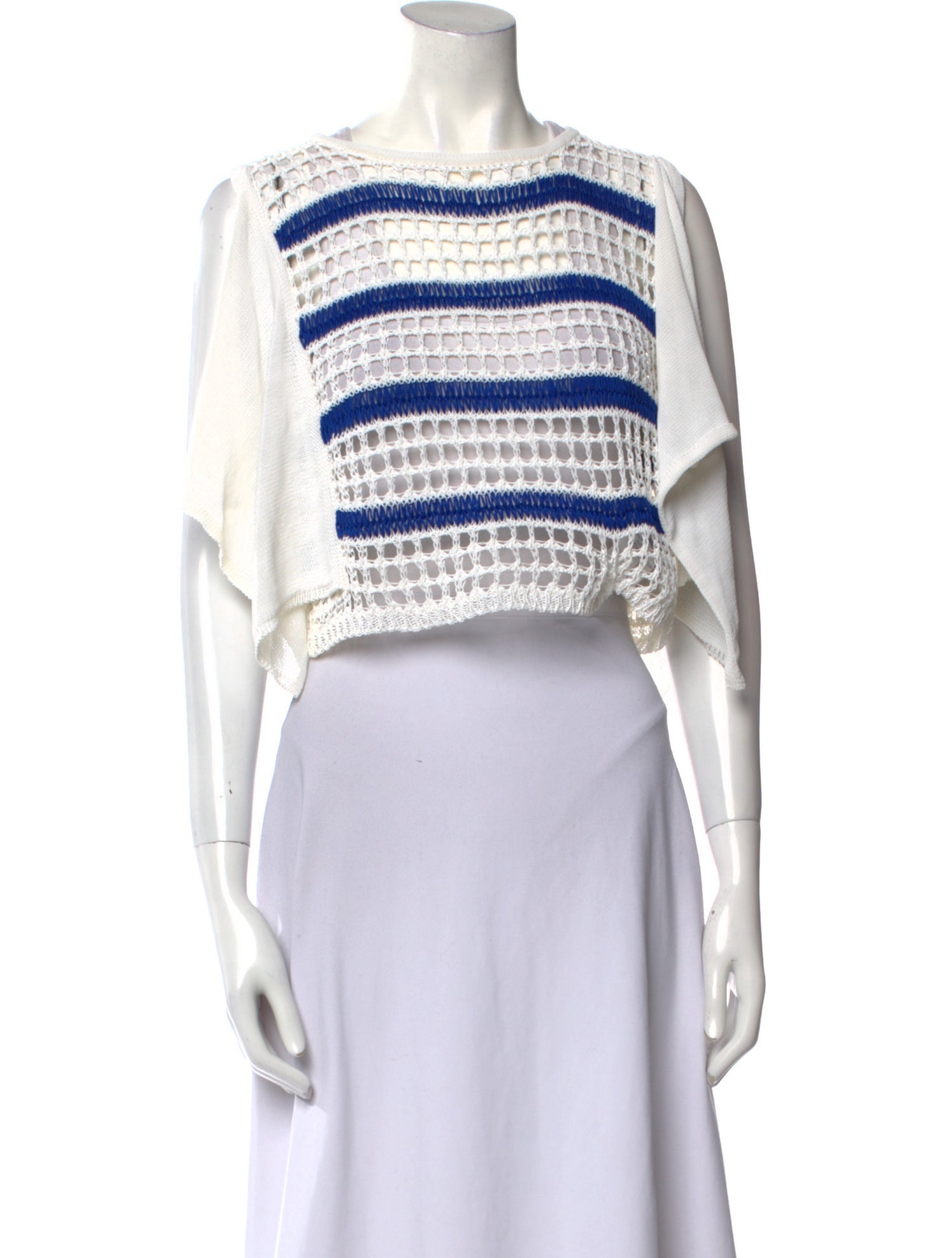 Aviu Striped Bateau Neckline Crop Top