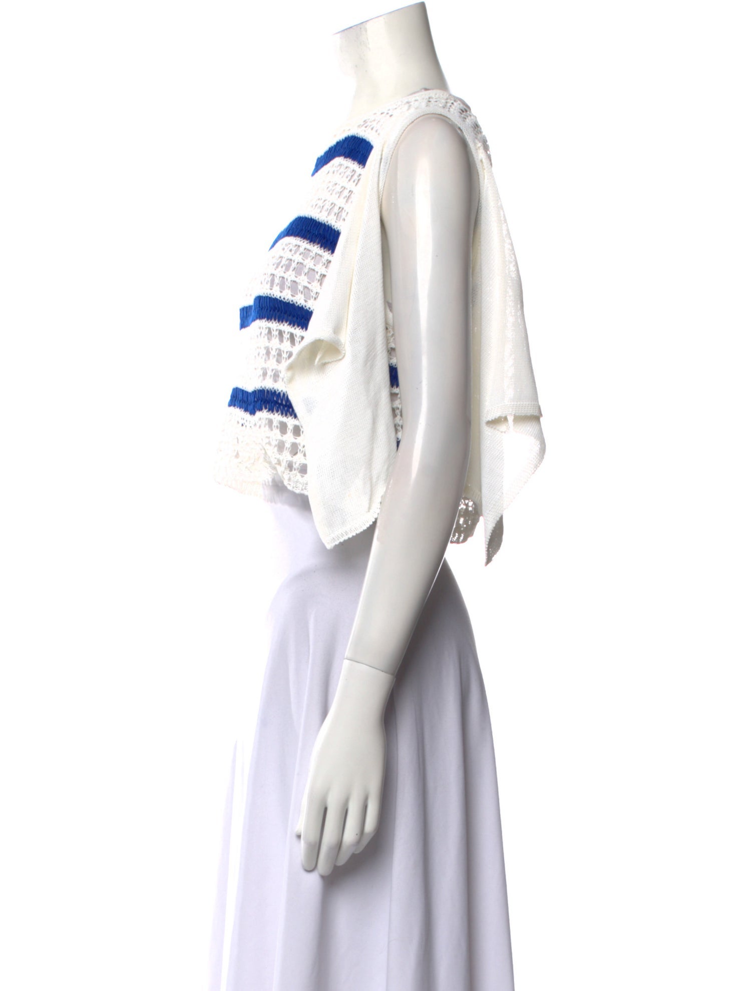 Aviu Striped Bateau Neckline Crop Top