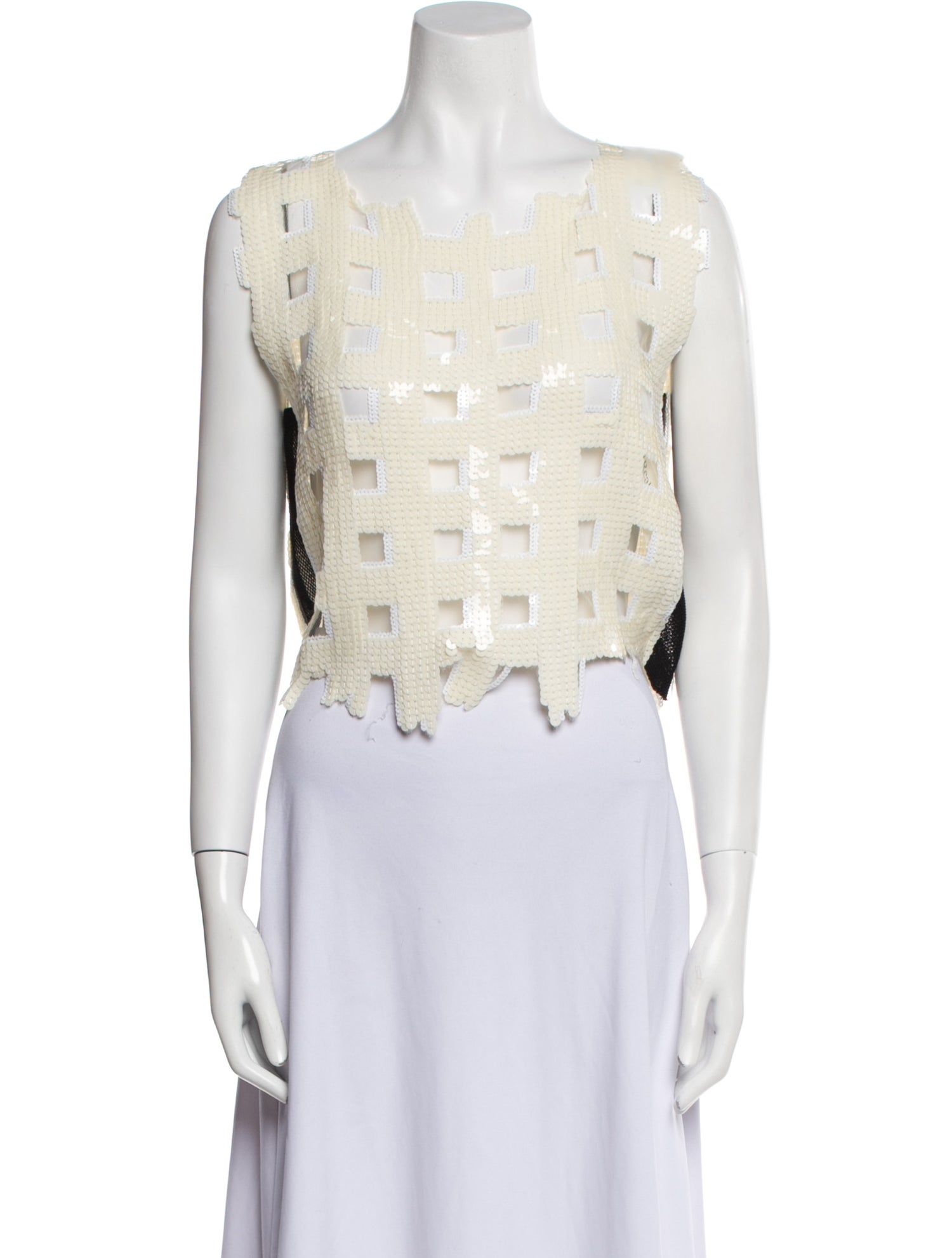 Aviu Lace Pattern Square Neckline Crop Top