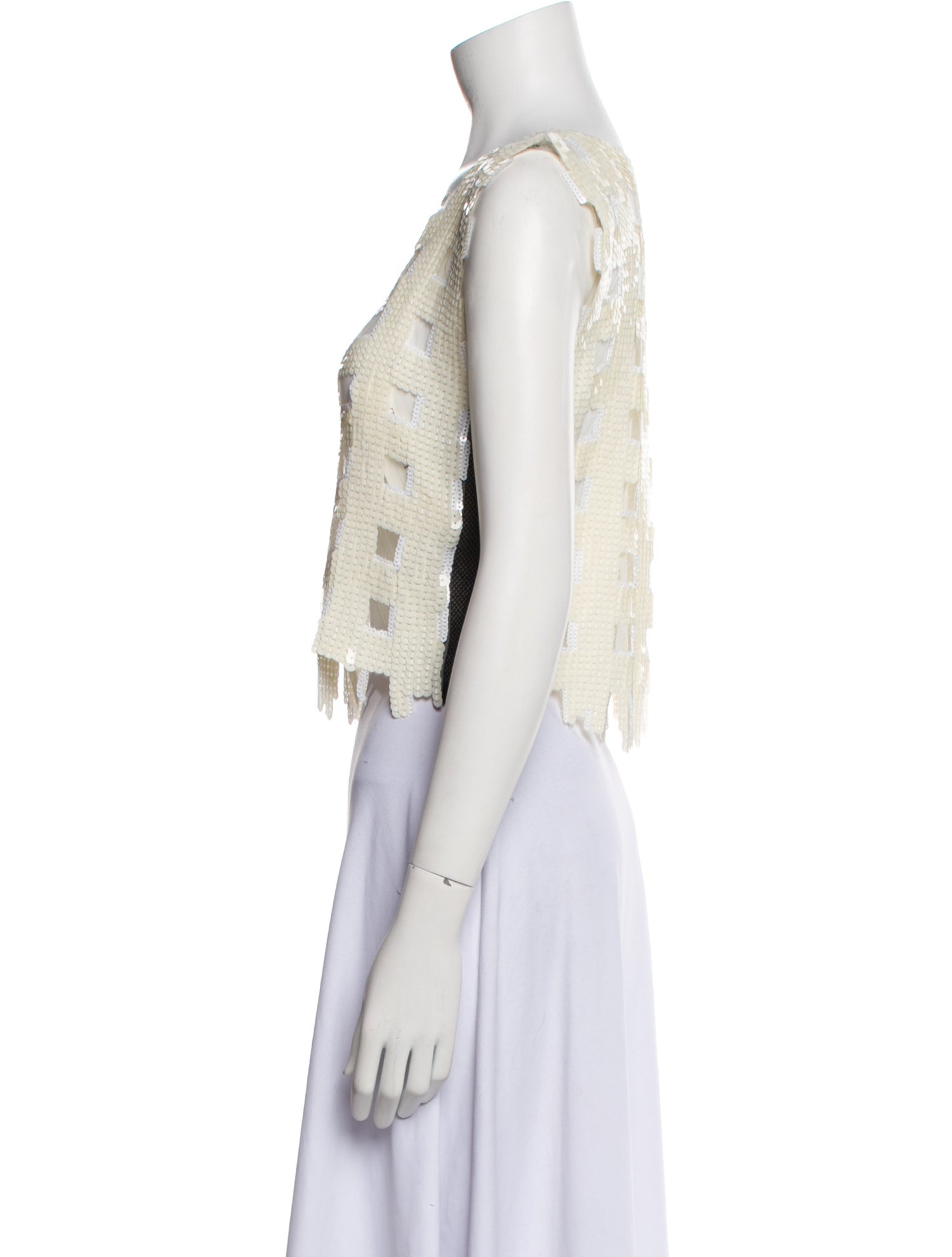 Aviu Lace Pattern Square Neckline Crop Top