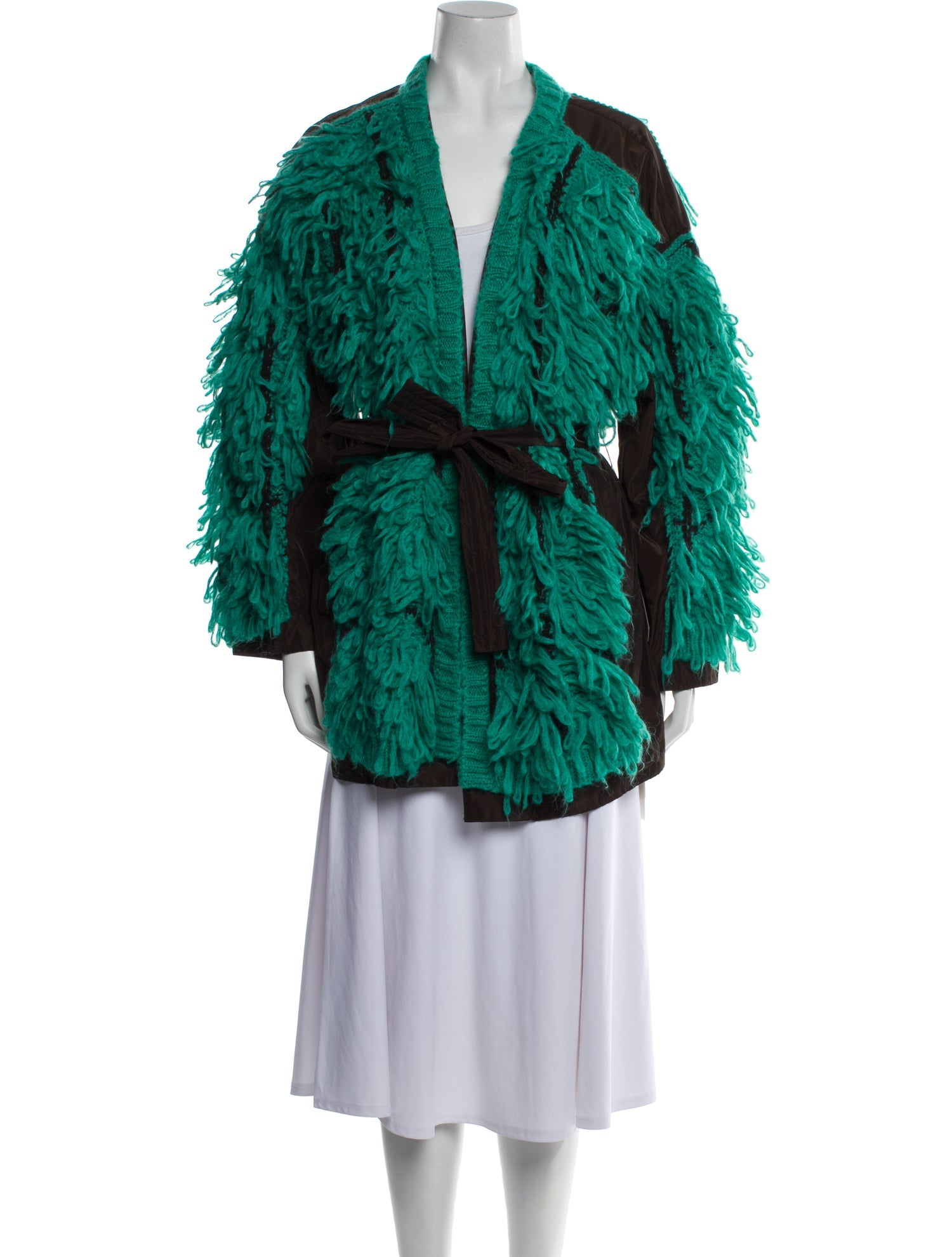 Aviu Colorblock Pattern Faux Fur Jacket