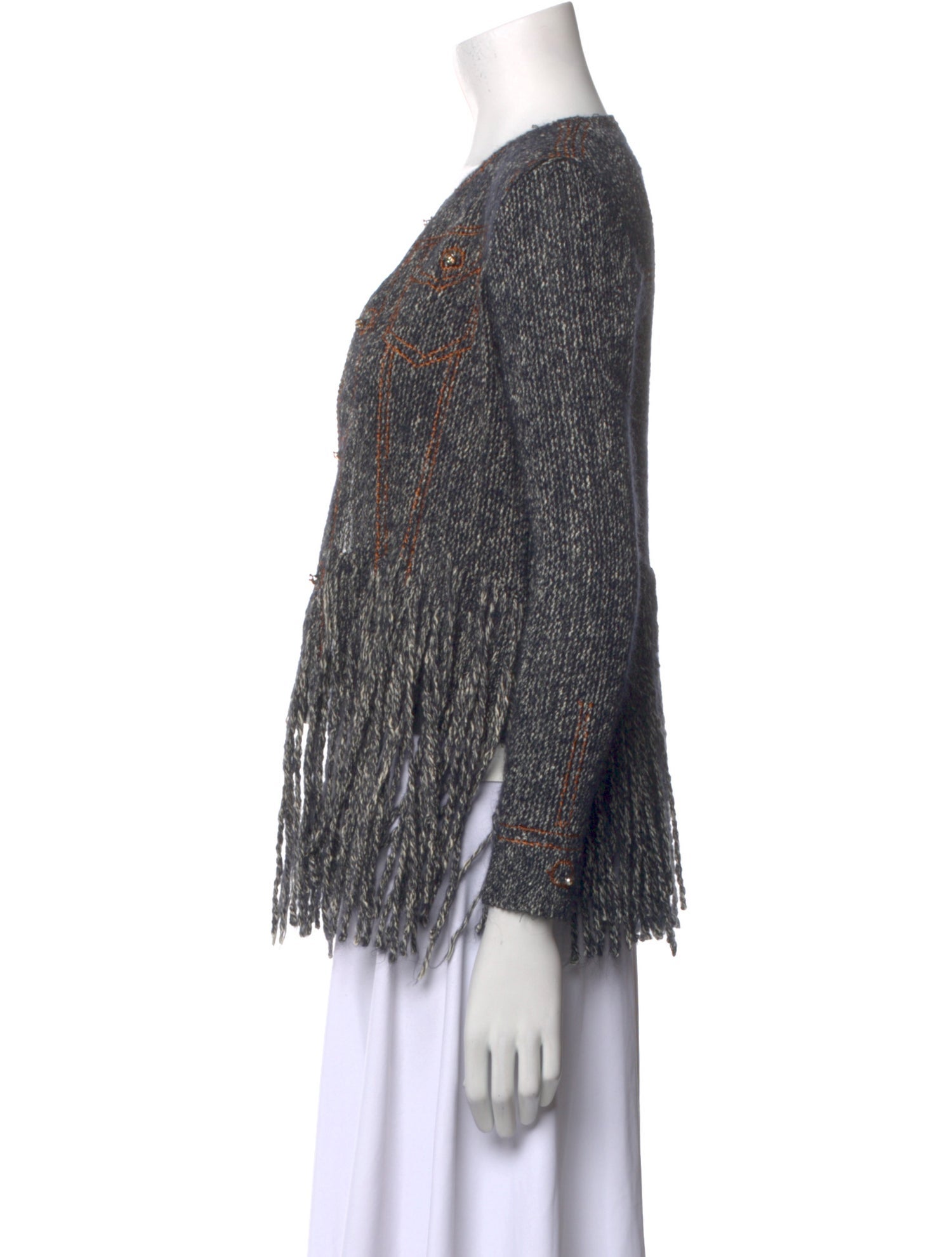 Aviu Striped Open Front Sweater