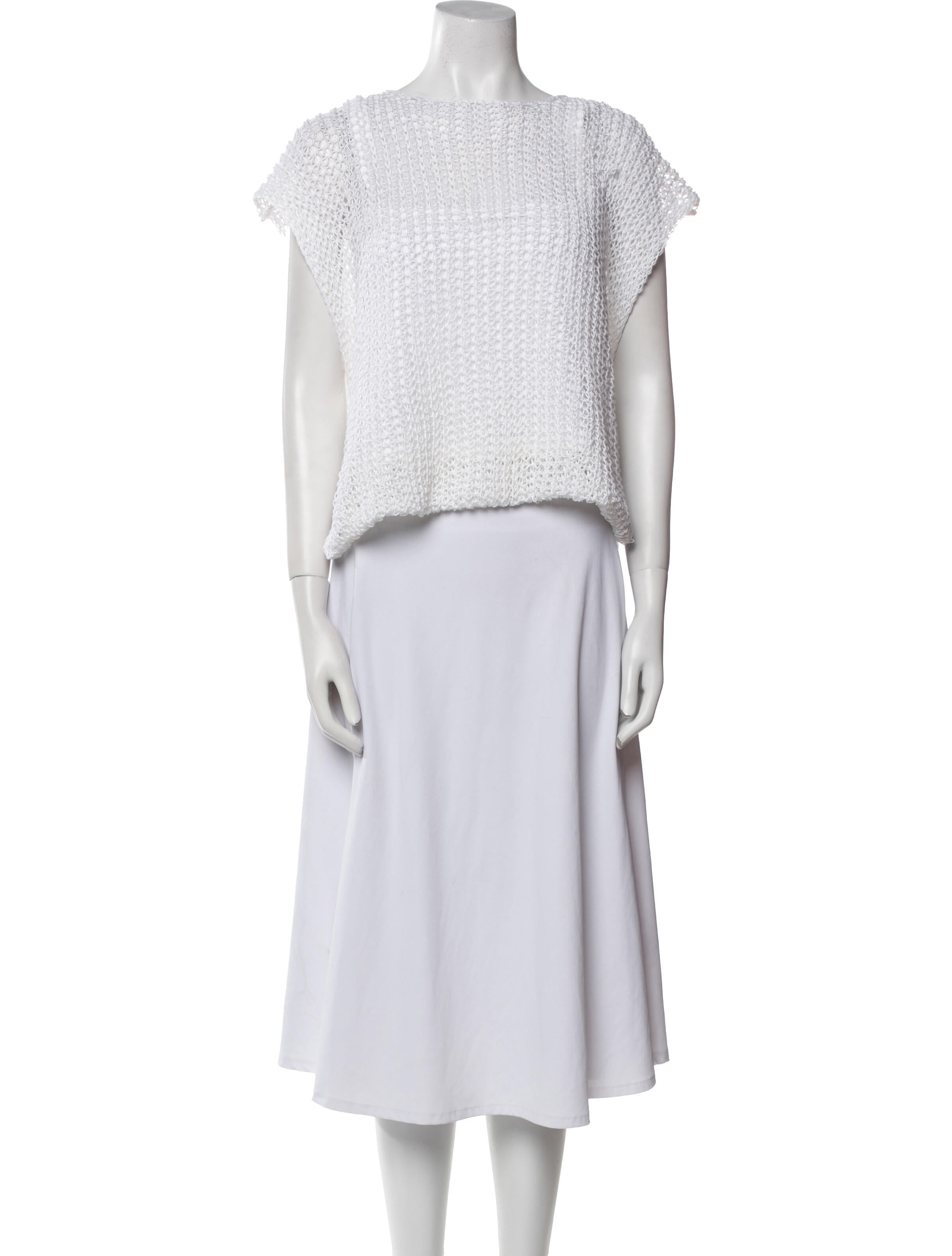 Aviu Linen Bateau Neckline Crop Top