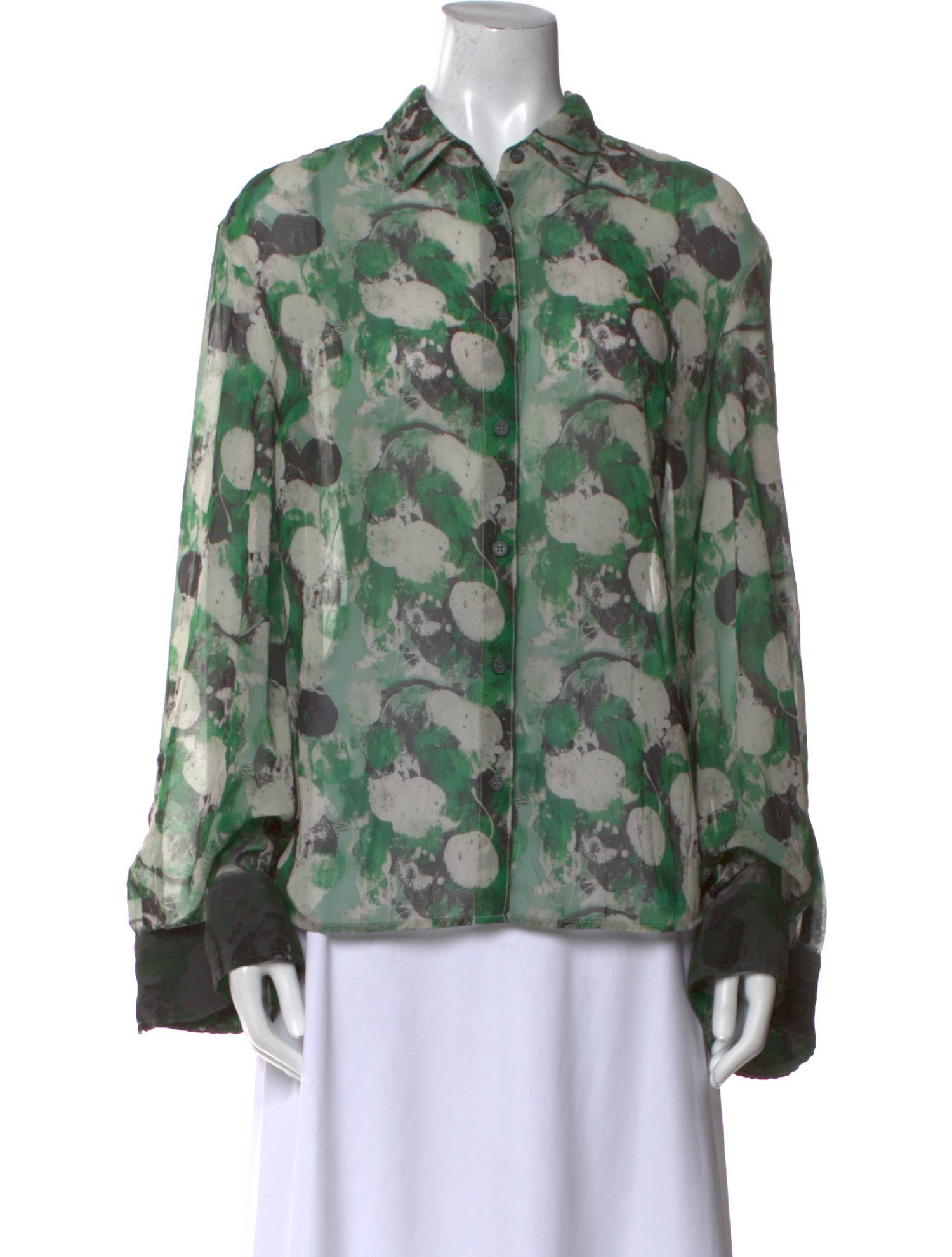 Aviu Floral Print Long Sleeve Button-Up Top