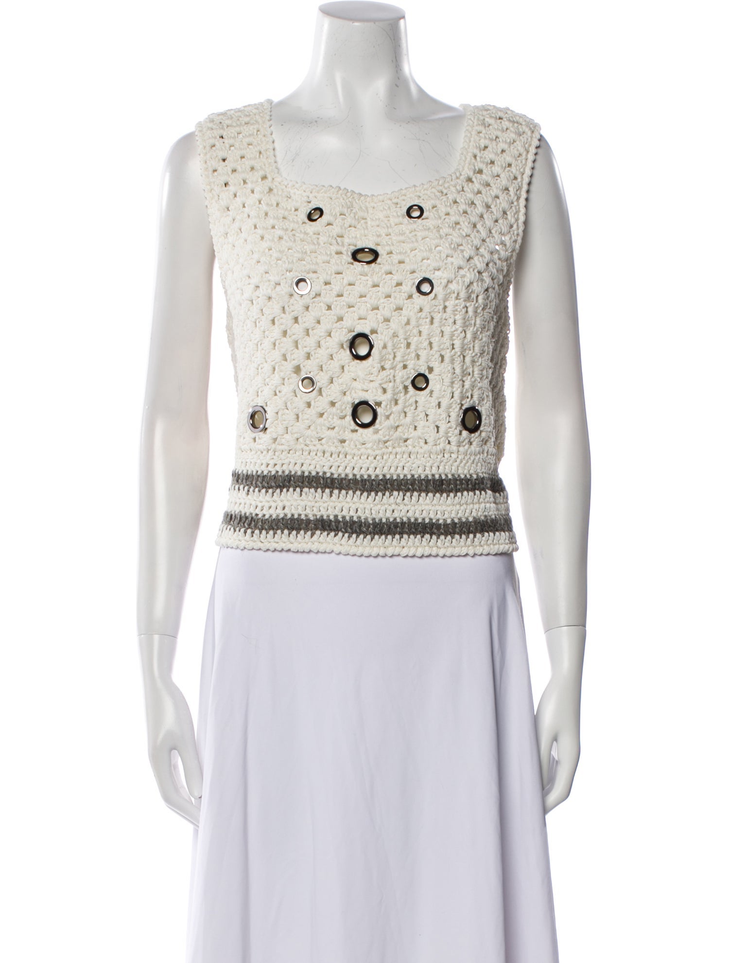 Aviu Striped Square Neckline Sweater