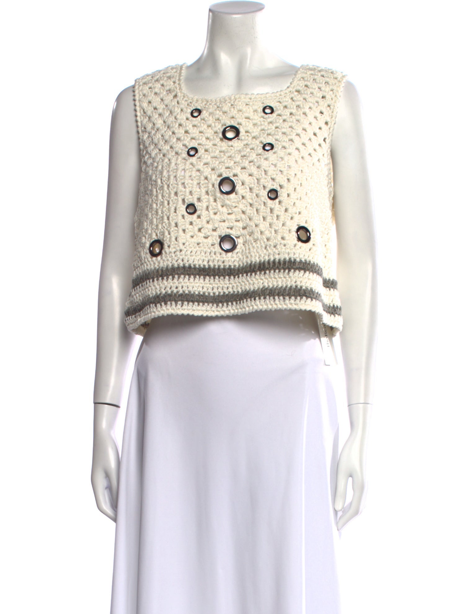 Aviu Striped Square Neckline Sweater