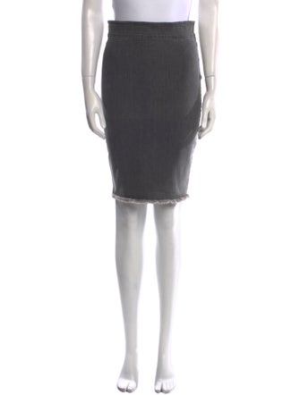 Avenue Montaigne Raw-Edge Trim Knee-Length Skirt