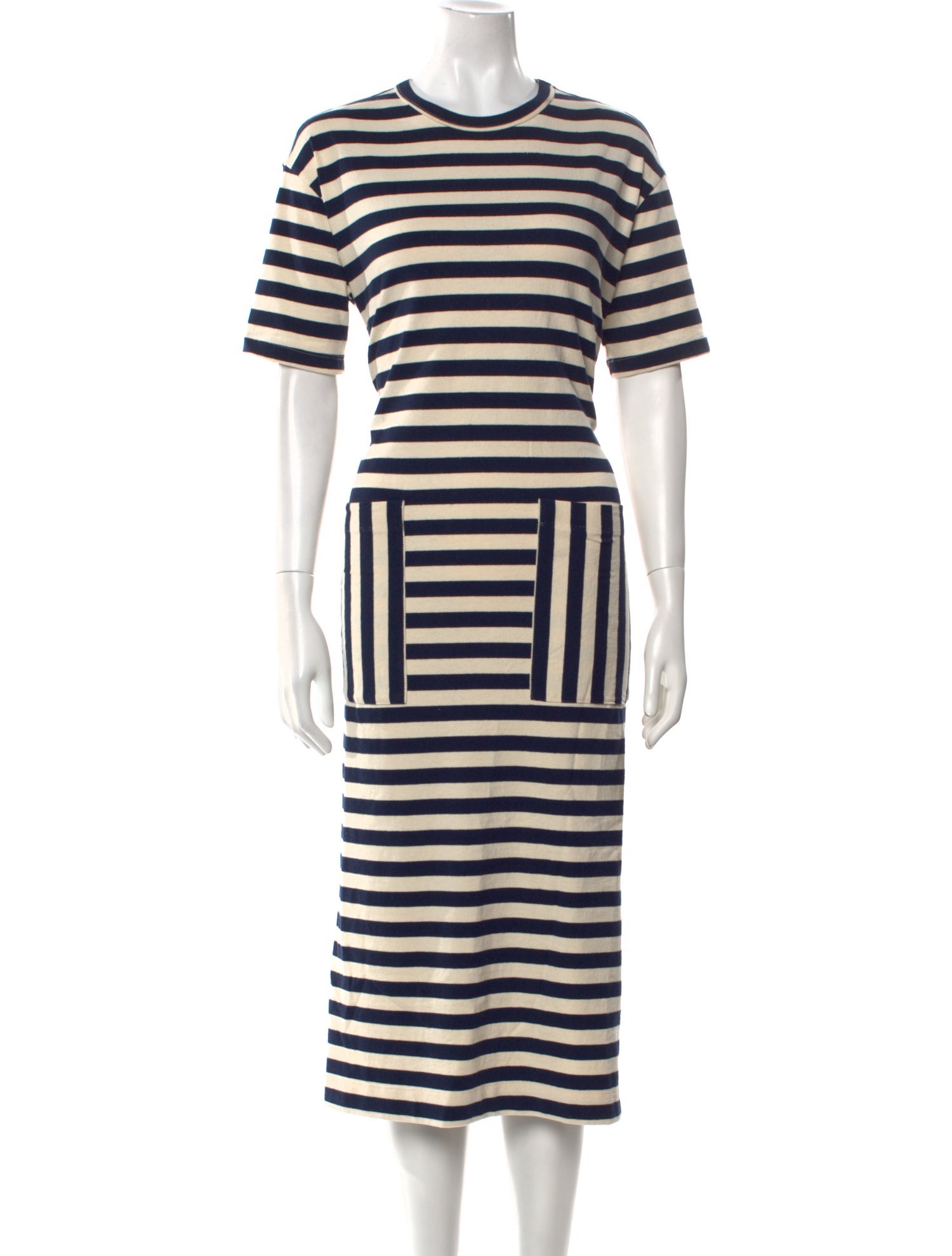 AVN Striped Midi Length Dress