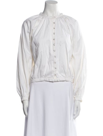 Àcheval Pampa Mock Neck Long Sleeve Button-Up Top