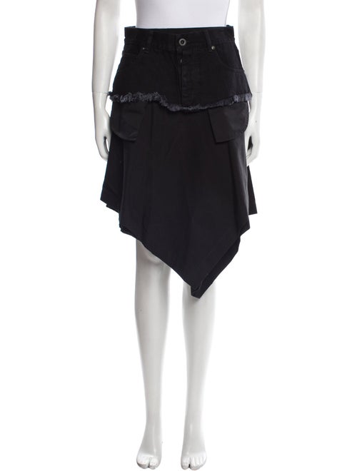 Ben Taverniti Unravel Project Raw-Edge Trim Midi Length Skirt