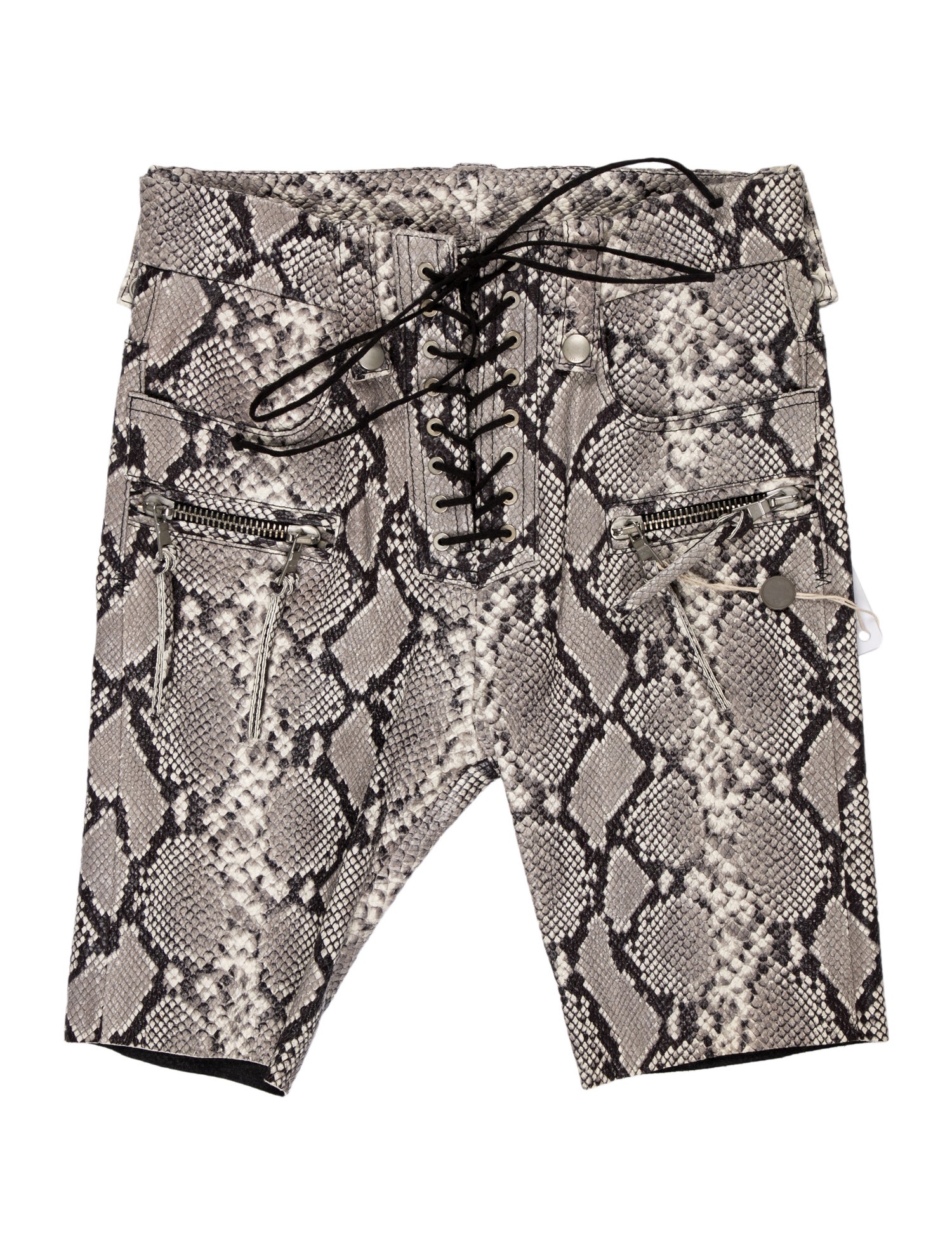 Ben Taverniti Unravel Project Leather Knee-Length Shorts w/ Tags