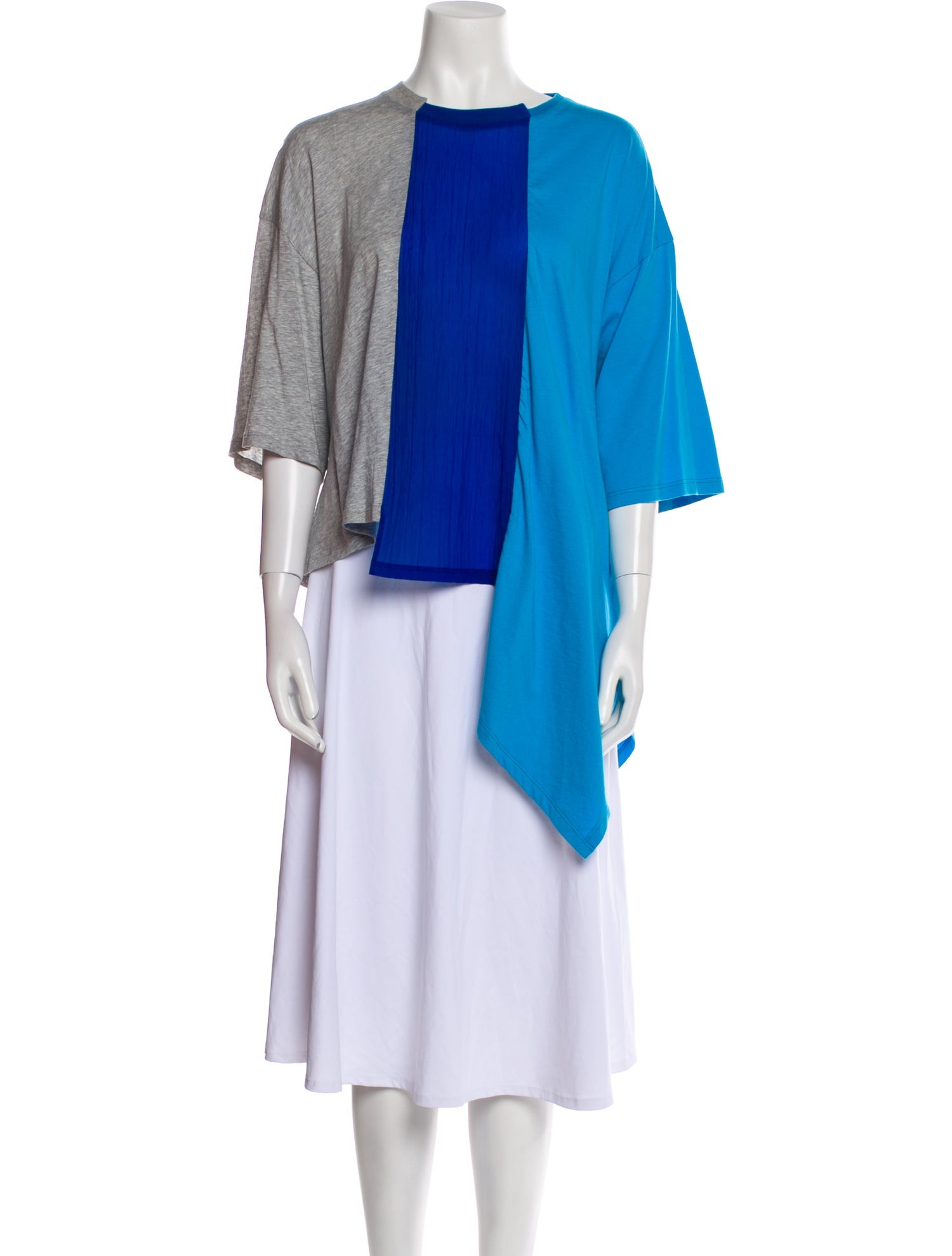 Ben Taverniti Unravel Project Bateau Neckline Three-Quarter Sleeve Tunic