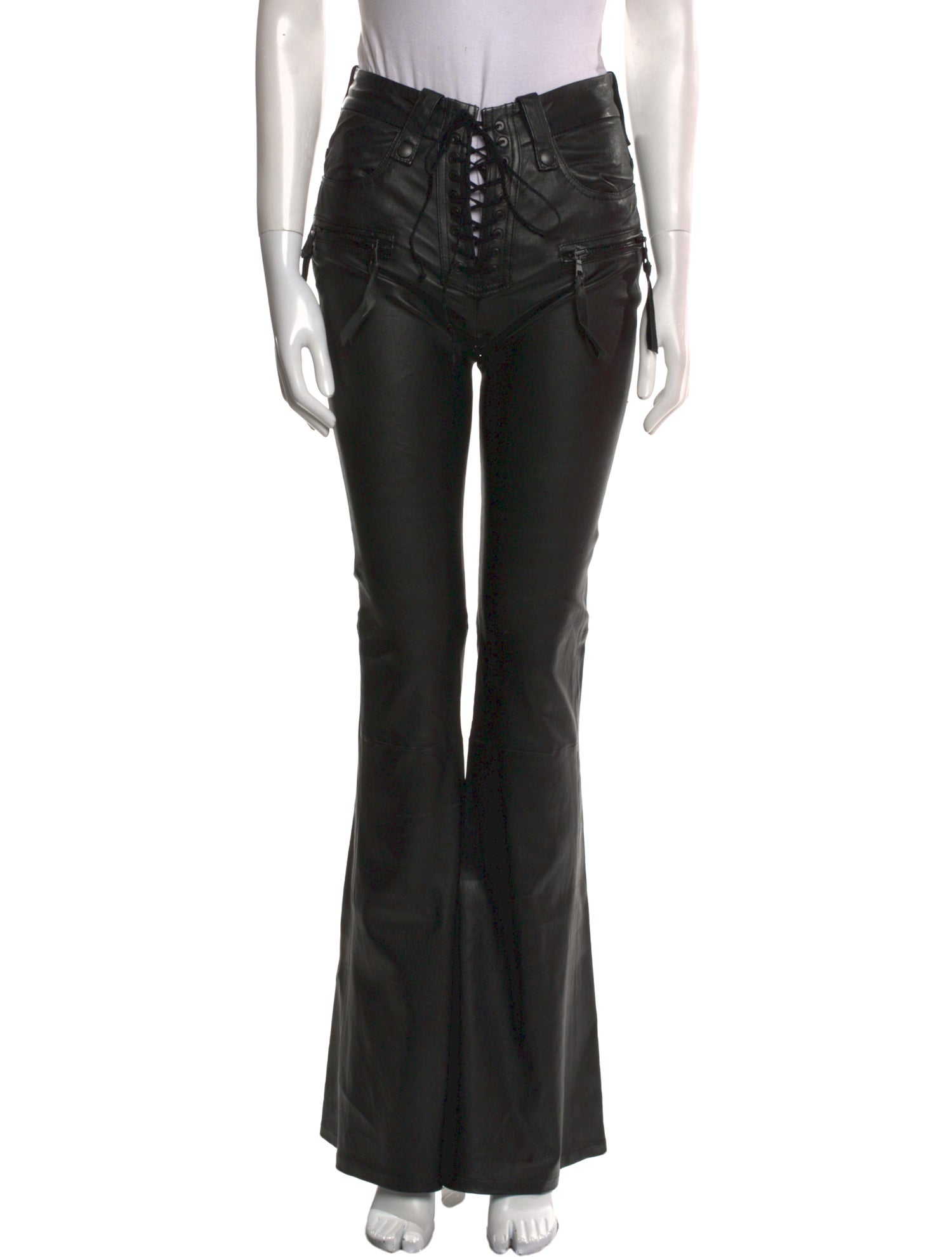 Ben Taverniti Unravel Project Leather Wide Leg Pants