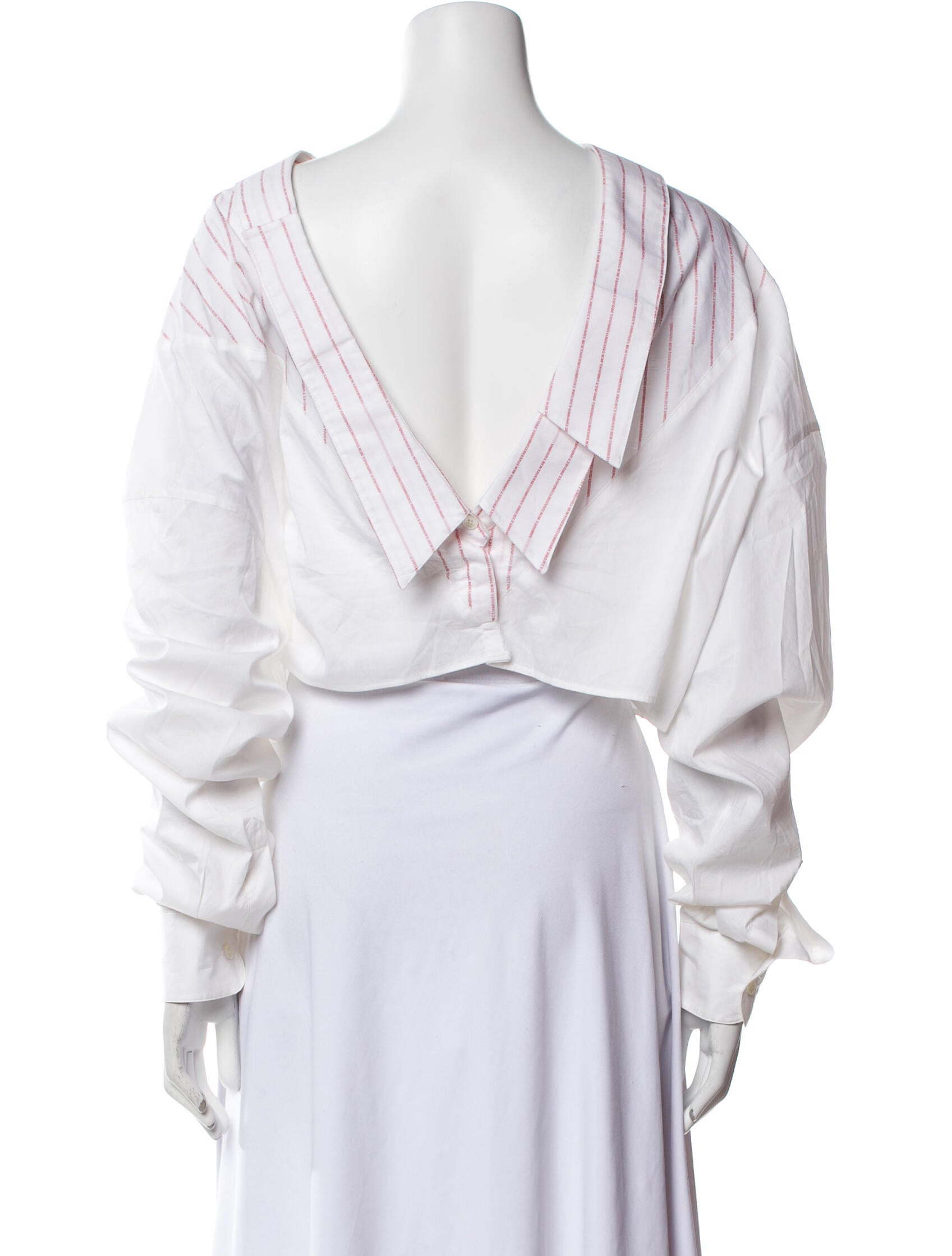 Ben Taverniti Unravel Project V-Neck Long Sleeve Crop Top