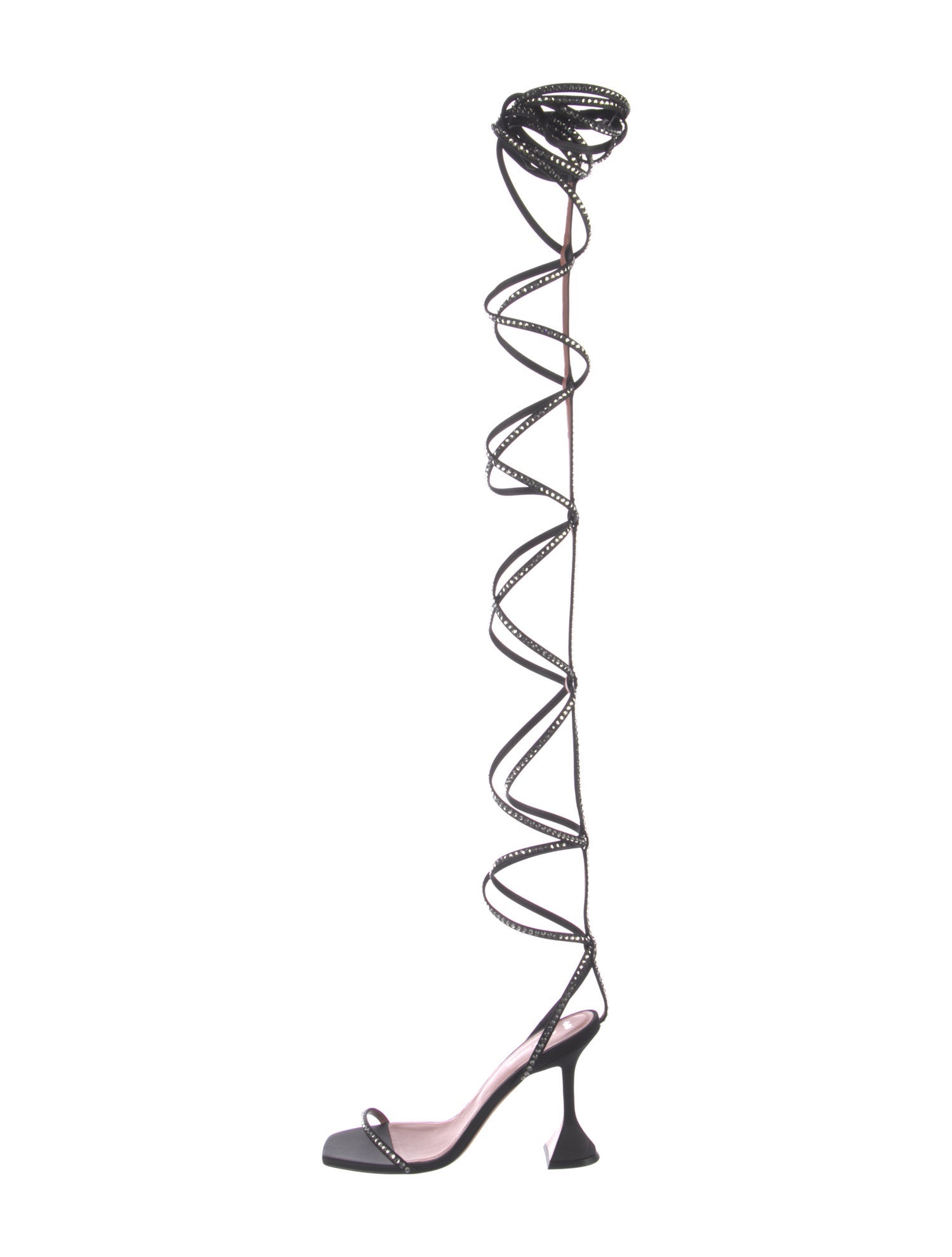 AWGE x Amina Muaddi Satin Gladiator Sandals