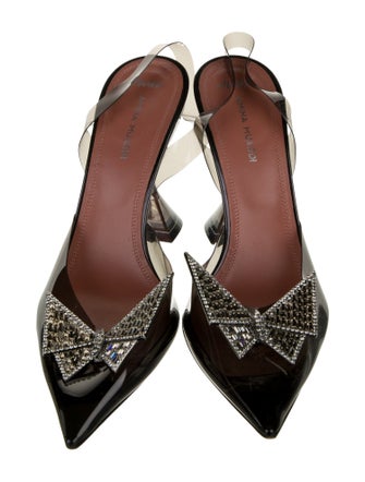 AWGE x Amina Muaddi PVC Crystal Embellishments Slingback Pumps