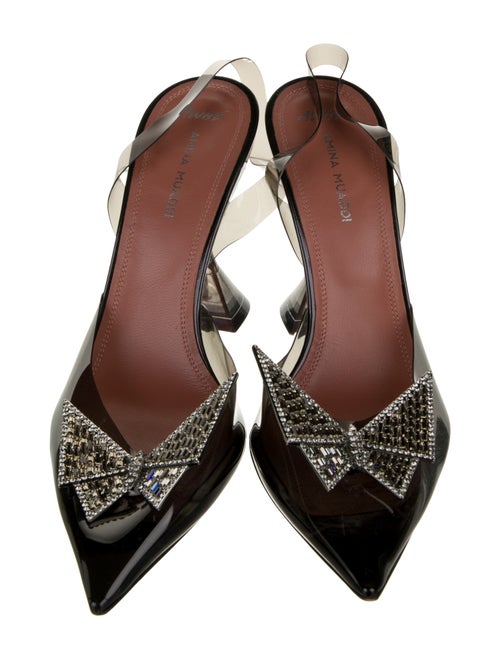 AWGE x Amina Muaddi PVC Crystal Embellishments Slingback Pumps