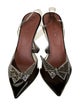 AWGE x Amina Muaddi PVC Crystal Embellishments Slingback Pumps