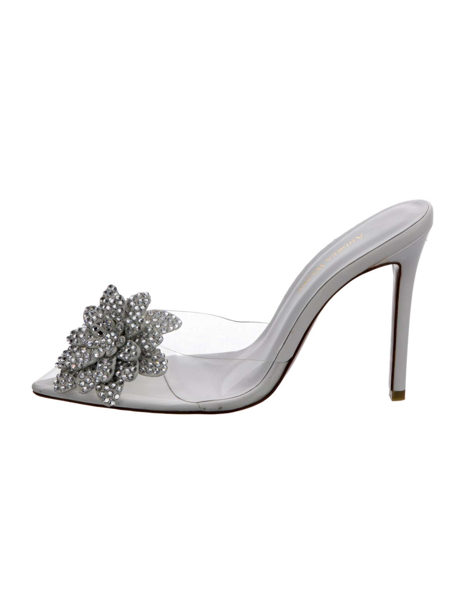 Andrea Wazen PVC Crystal Embellishments Mules