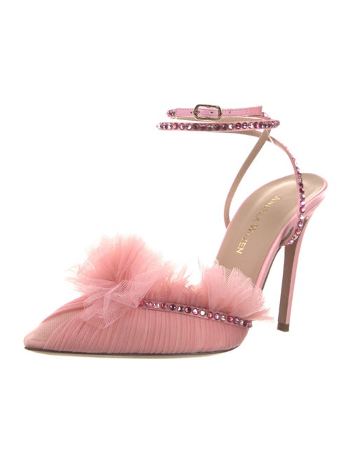 Andrea Wazen Mesh Mesh Accents Slingback Pumps