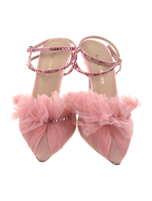 Andrea Wazen Mesh Mesh Accents Slingback Pumps