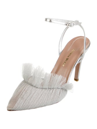 Andrea Wazen Mesh Slingback Pumps