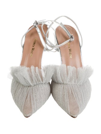 Andrea Wazen Mesh Slingback Pumps