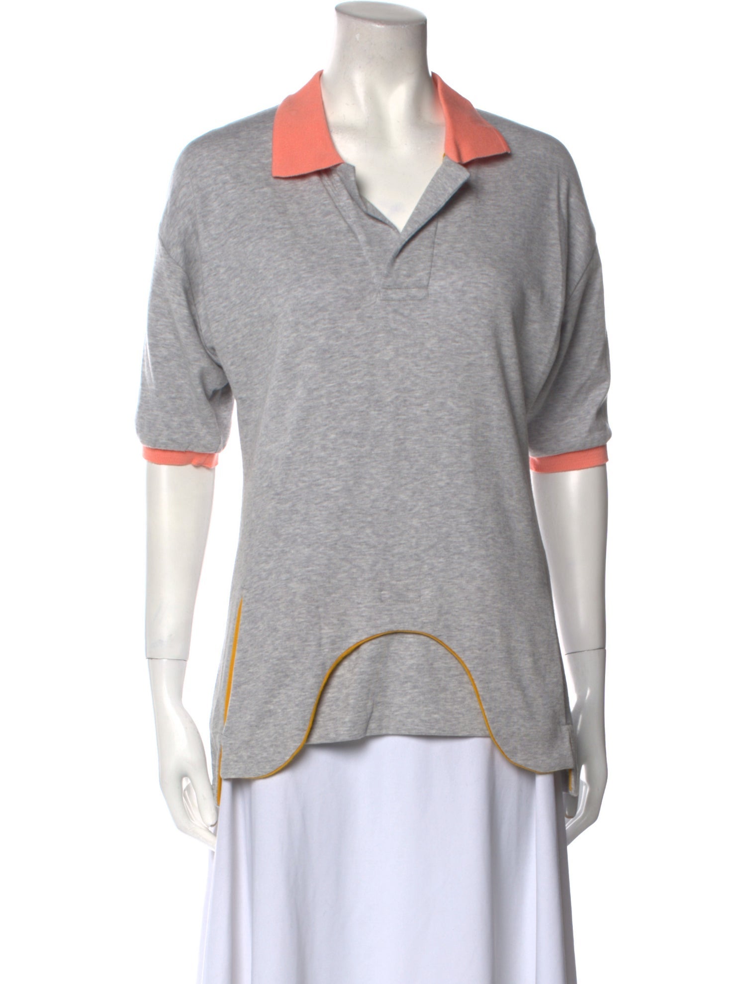 Andre Walker Colorblock Pattern V-Neck Polo