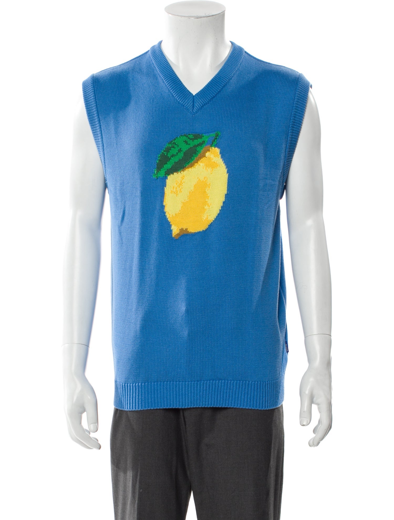 Awake NY Graphic Print V-Neck Sweater Vest