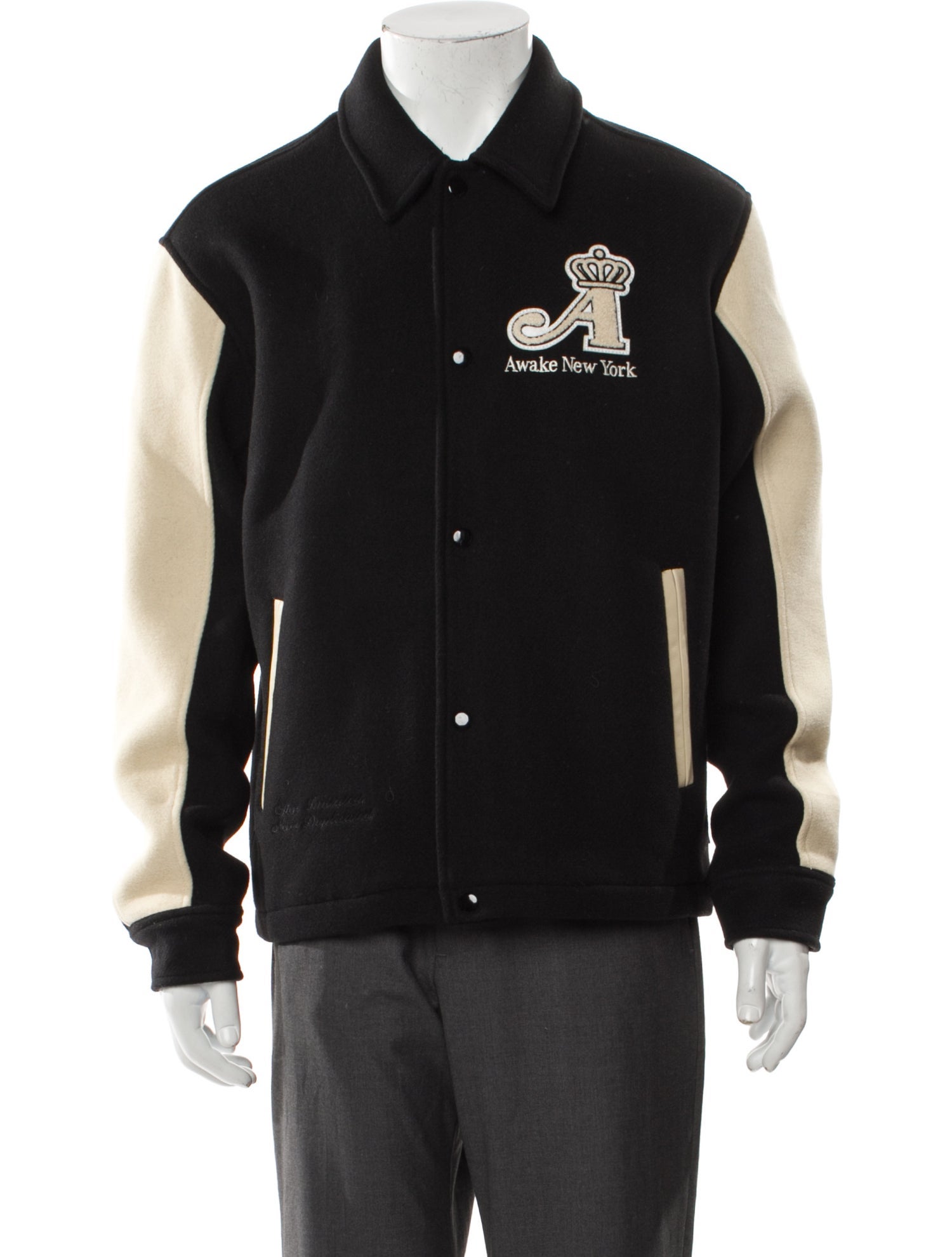 Awake NY Wool Graphic Print Varsity Jacket w/ Tags