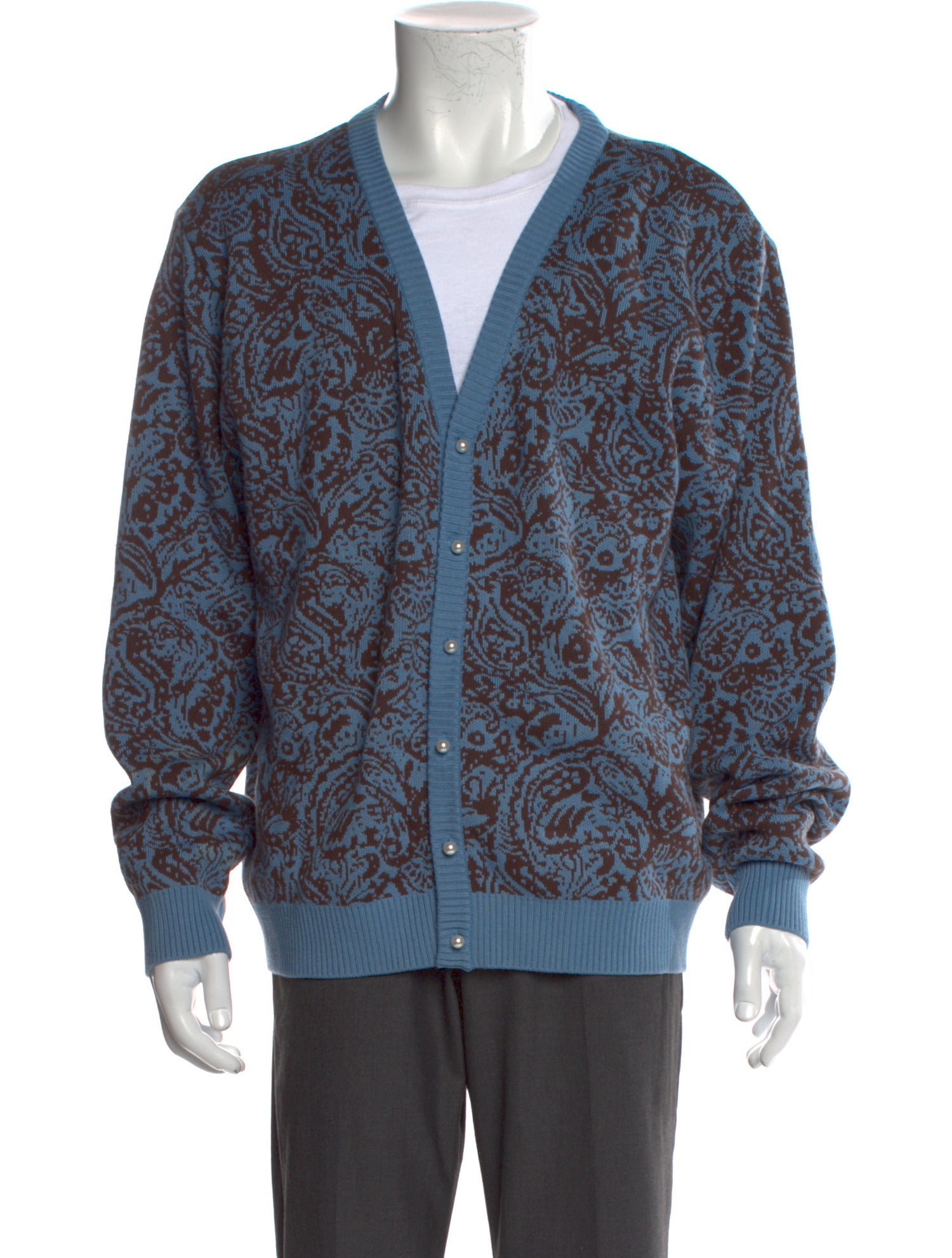 Awake NY Printed V-Neck Cardigan