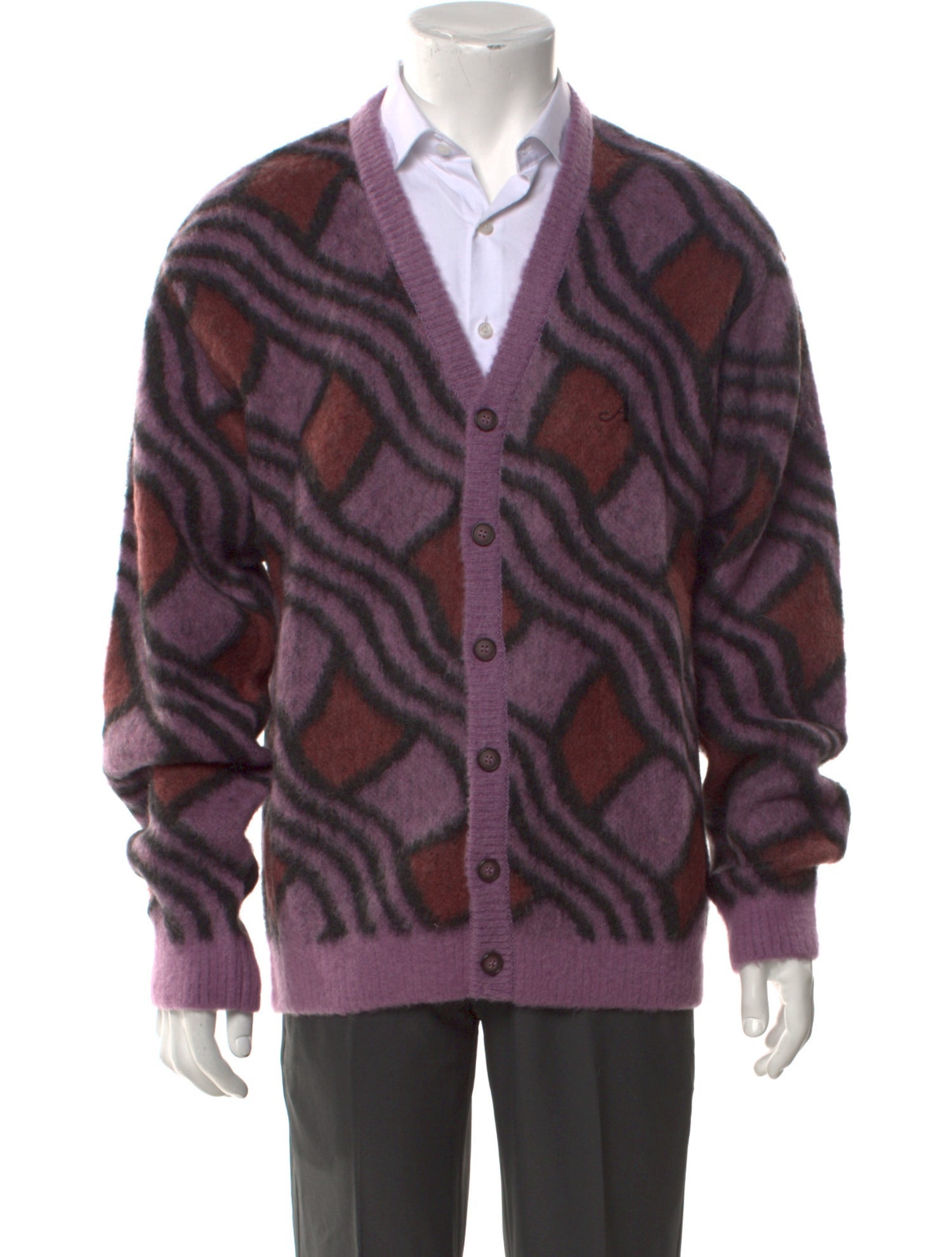 Awake NY Striped V-Neck Cardigan