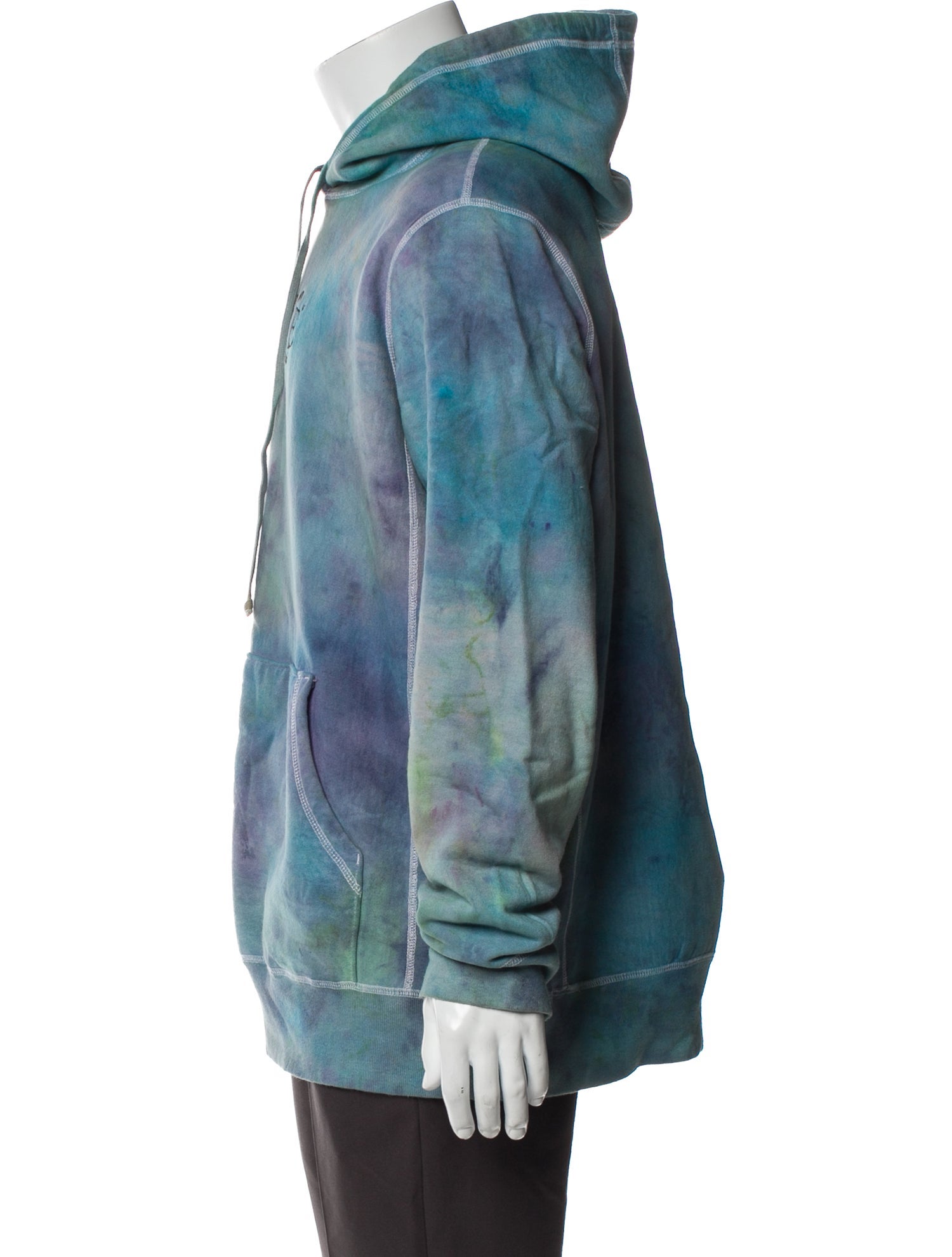 Awake NY Tie-Dye Print V-Neck Hoodie