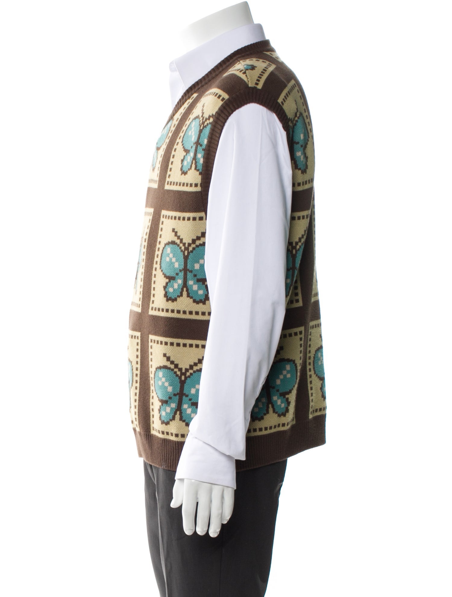 Awake NY Printed V-Neck Sweater Vest