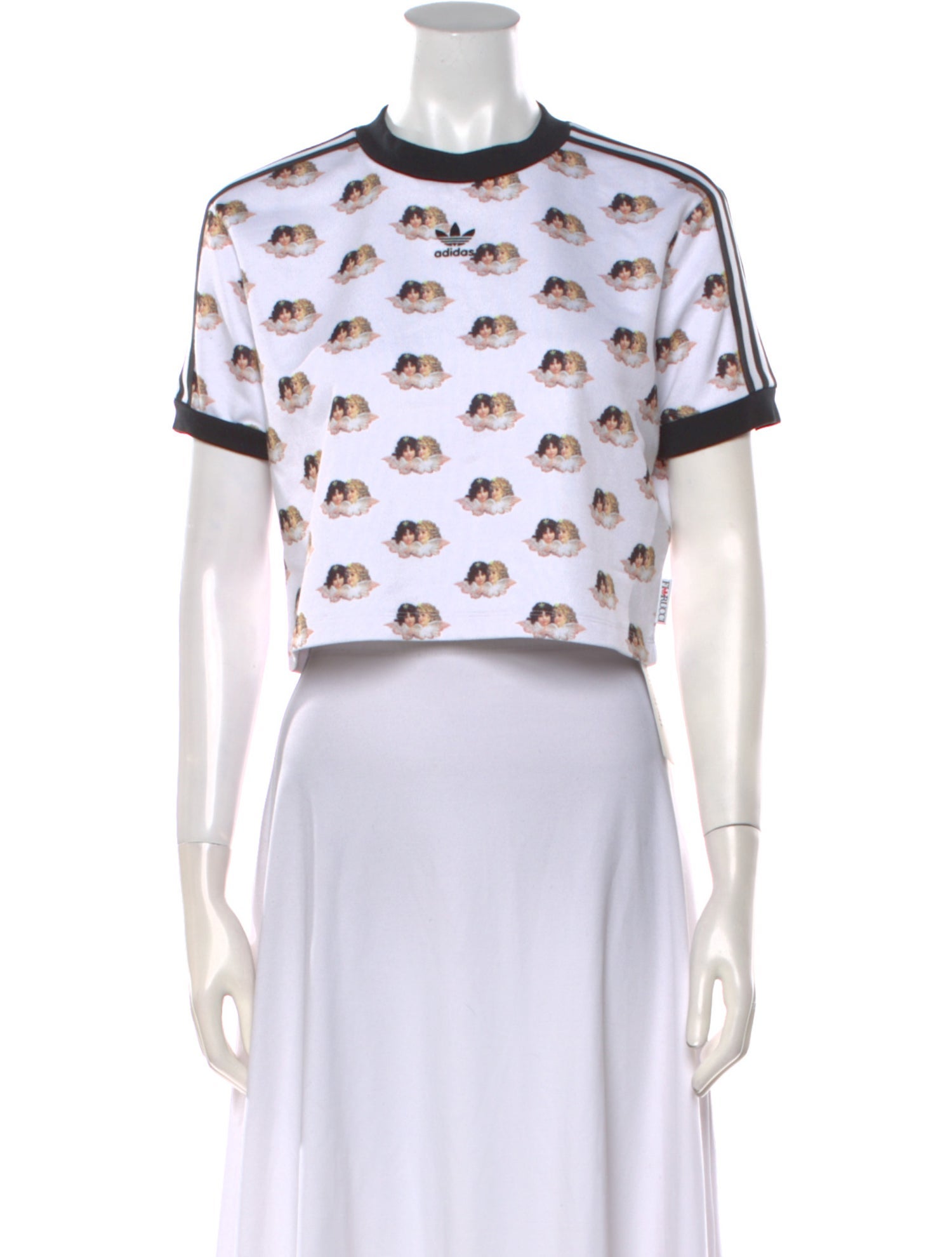 adidas x Fiorucci Printed Crew Neck Crop Top