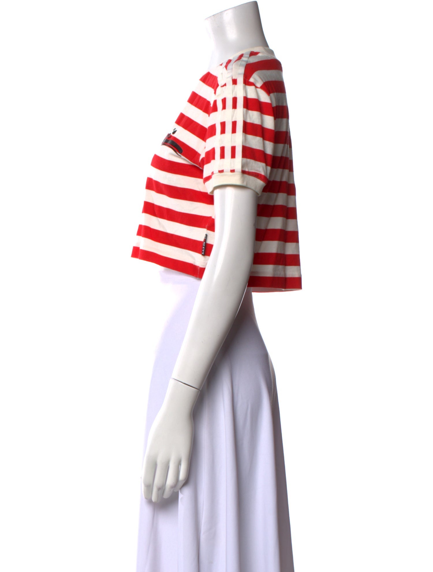 adidas x Fiorucci Striped Crew Neck Crop Top