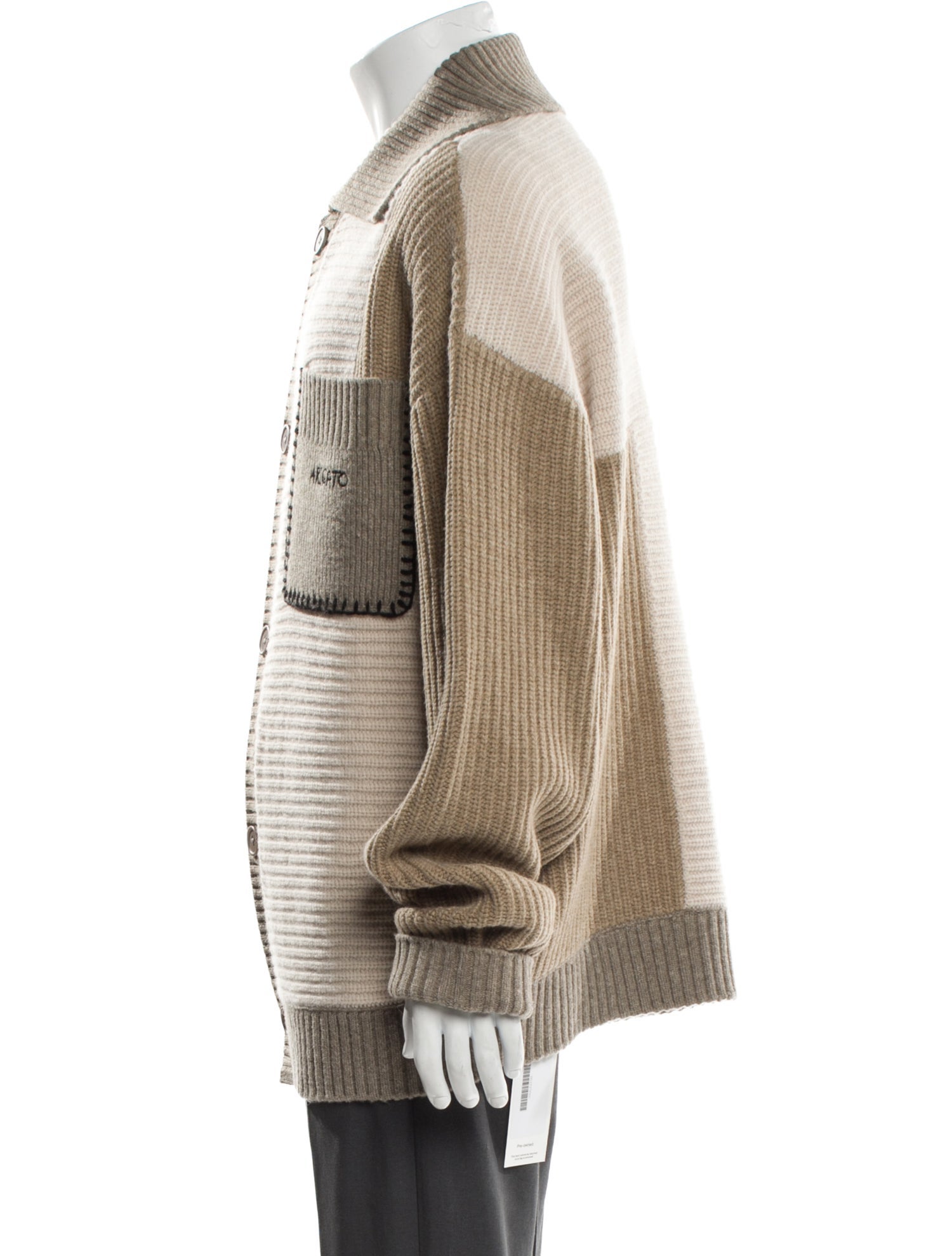 Axel Arigato Wool Colorblock Pattern Cardigan