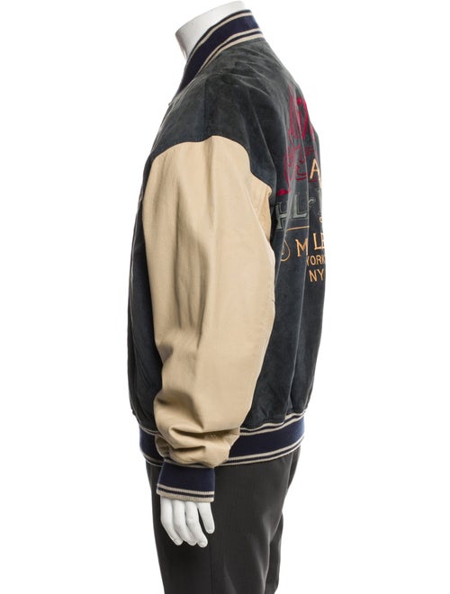 Avirex Leather Graphic Print Varsity Jacket