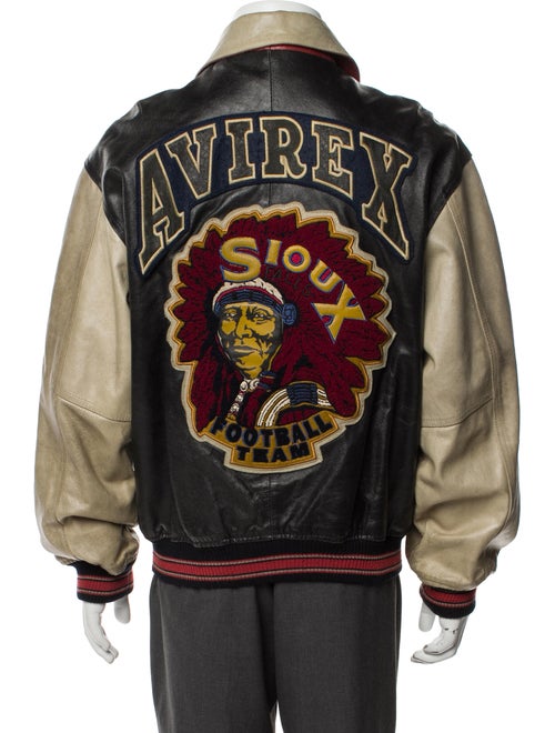 Avirex Colorblock Pattern Bomber Jacket