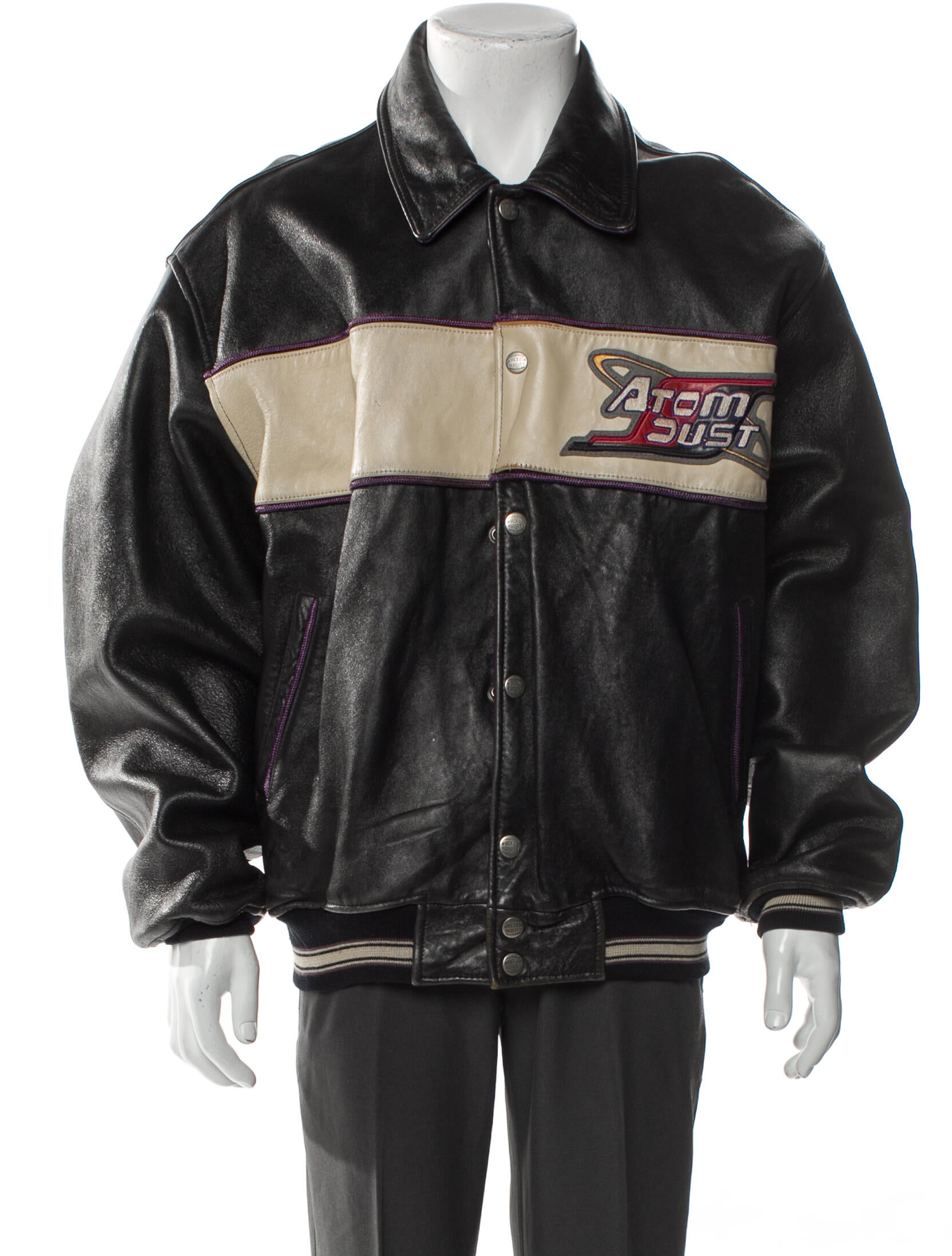 Avirex Leather Graphic Print Jacket