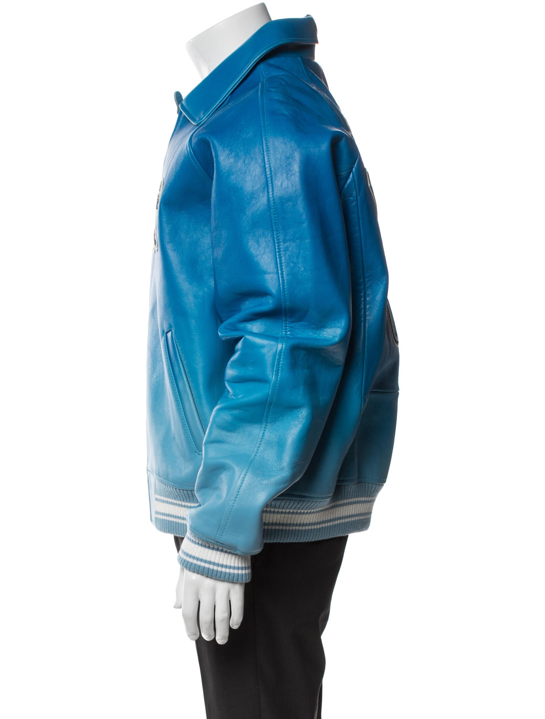 Avirex Lamb Leather Striped Jacket
